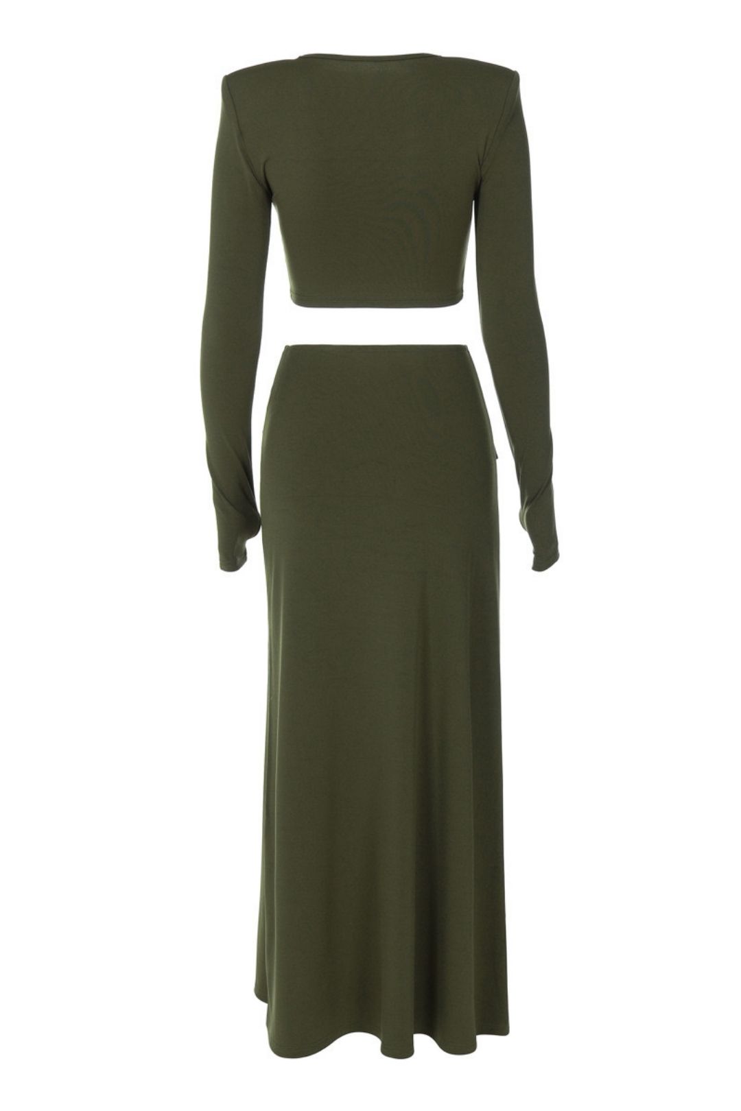 Navel-baring Long-sleeved Tops Slim Skirt Suit