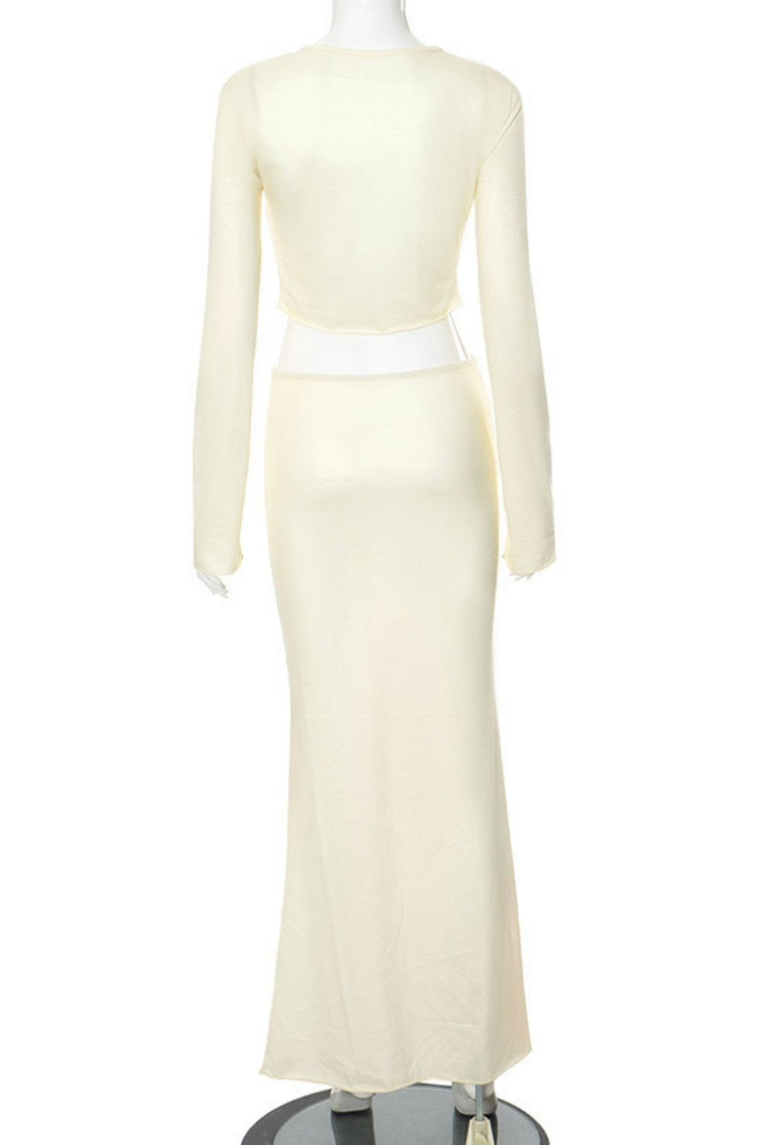 Round Neck Long-sleeved Navel Top And Half-length Skirt Printed Suit