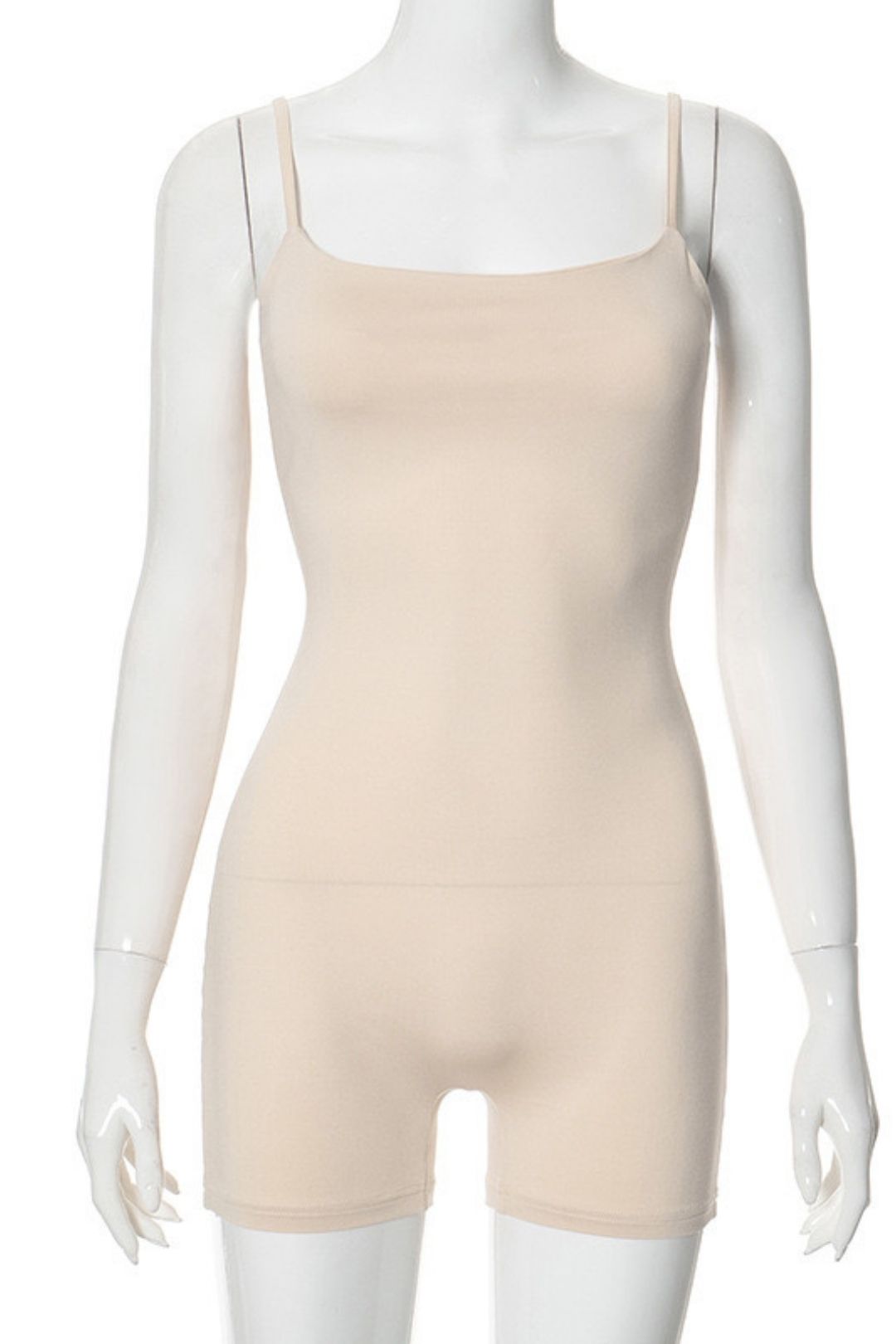 Solid Color Casual Simple Suspender Sports Tight Short Jumpsui