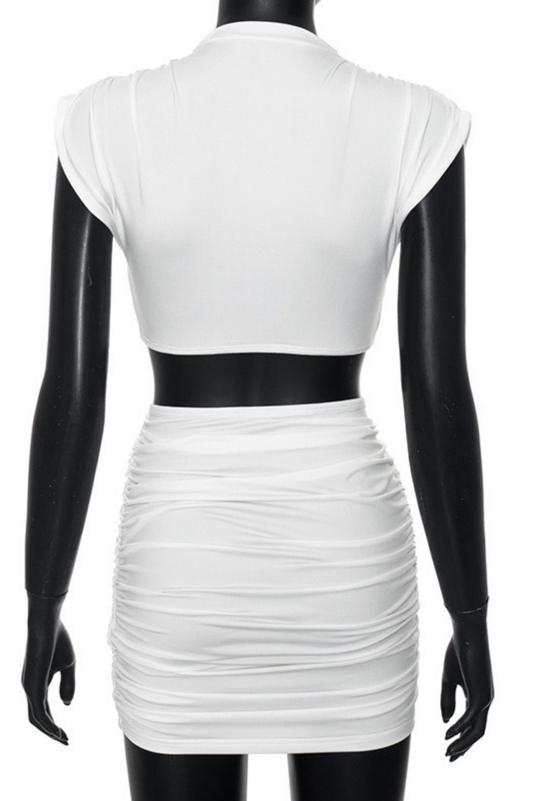 Sleeveless Pleated Vest Top Slim Skirt Suit