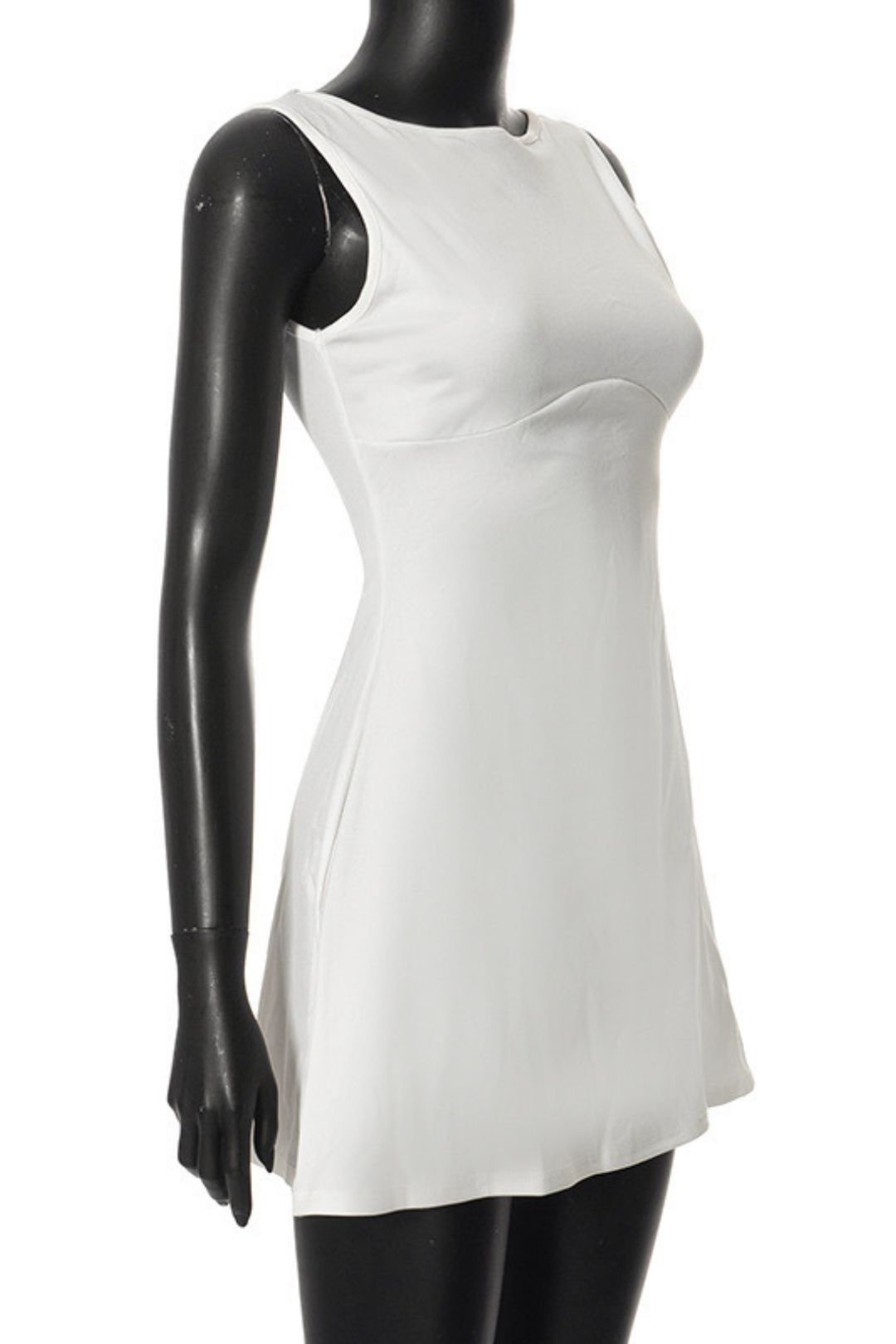 Solid Color Sleeveless Backless Slim High Waist A-line Short Dress