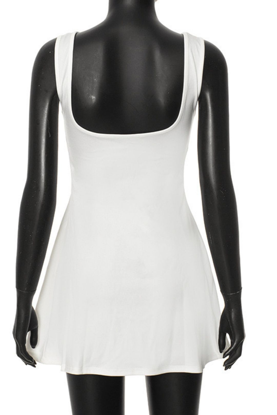 Solid Color Sleeveless Backless Slim High Waist A-line Short Dress