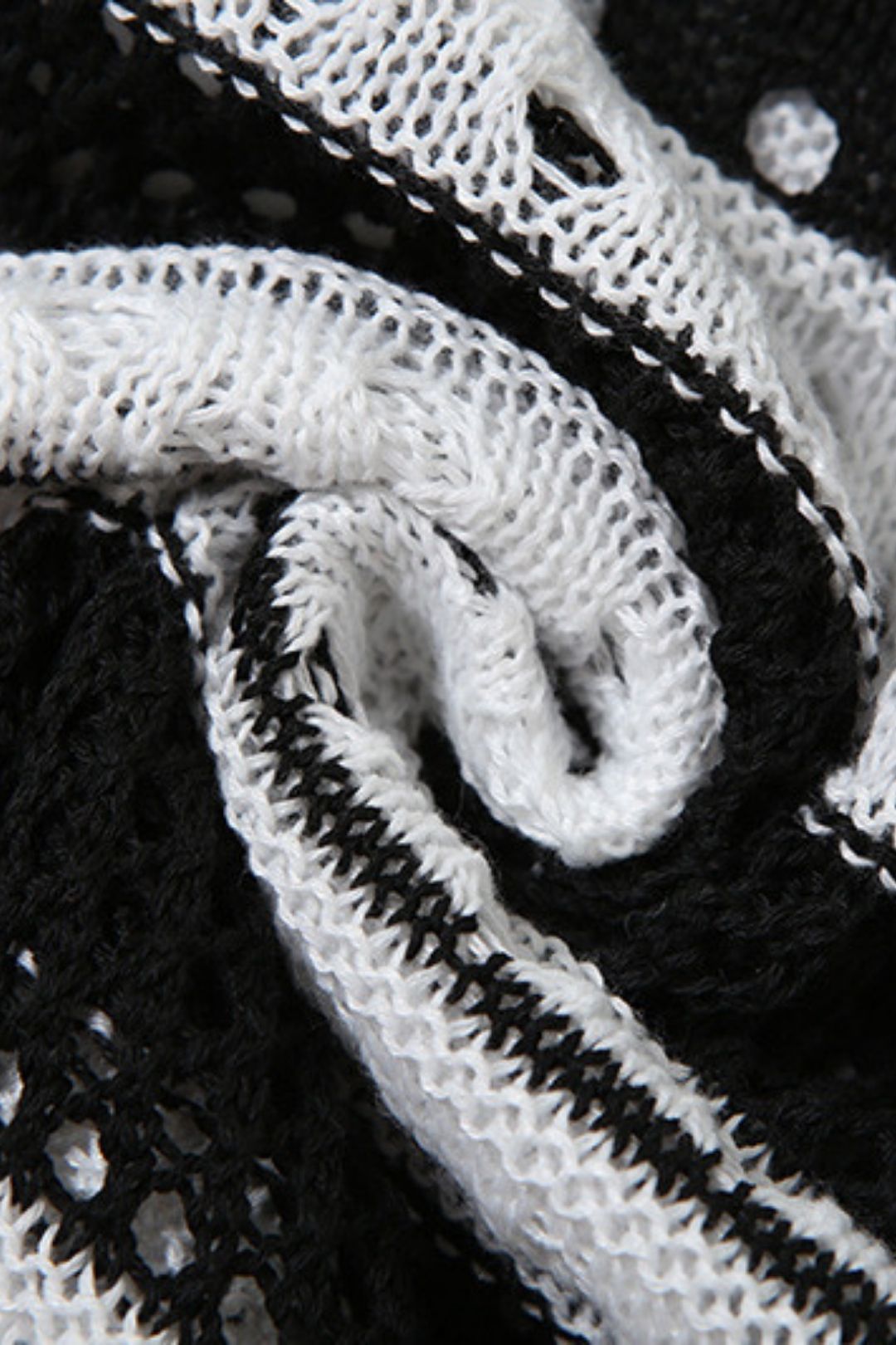 Sexy Hollow Backless Strappy Short Skirt Knitted Striped Dress