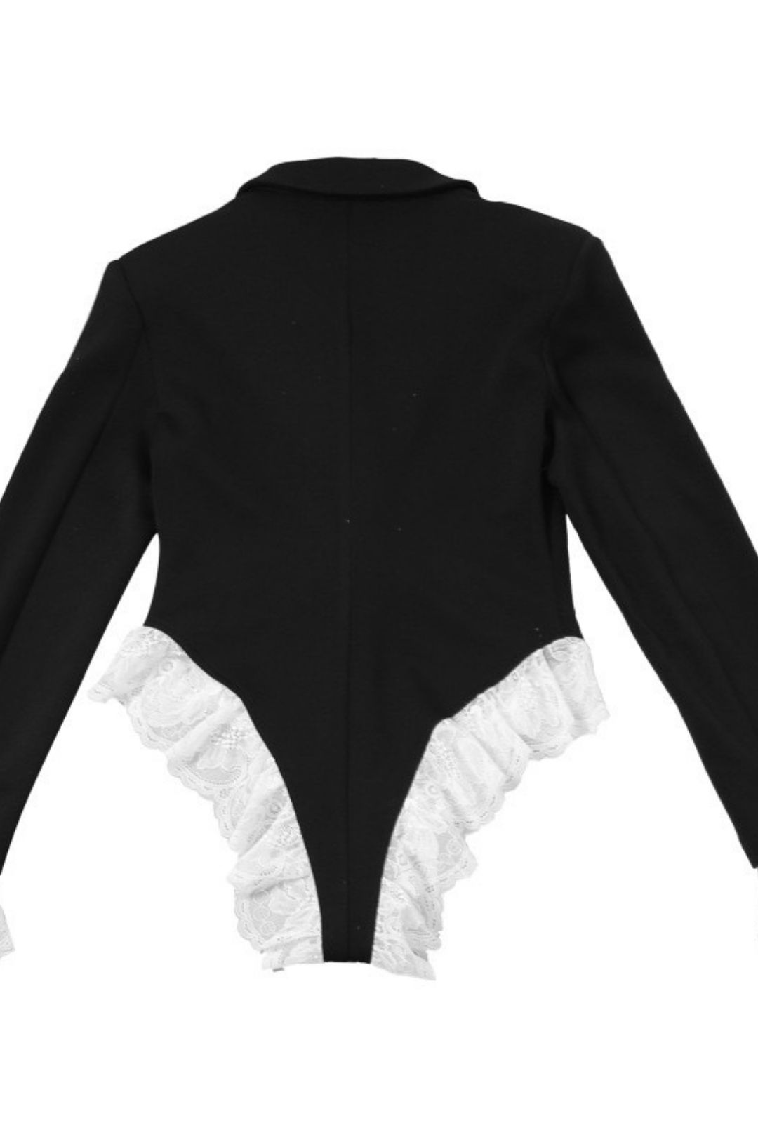 Sexy Hotties Deep V Lapel Lace Long-sleeved Contrasting Color Jumpsuit