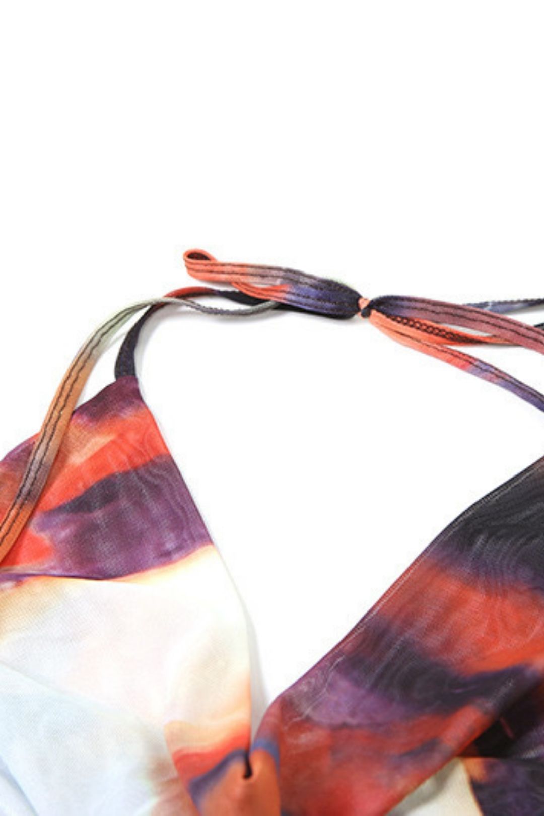 Sexy Backless Mesh Contrasting Color Lace-up Boot-cut Jumpsuit