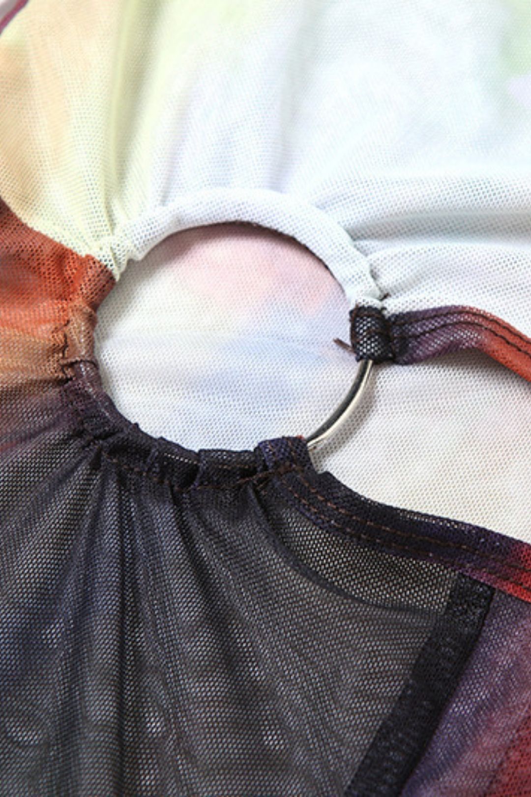 Sexy Backless Mesh Contrasting Color Lace-up Boot-cut Jumpsuit