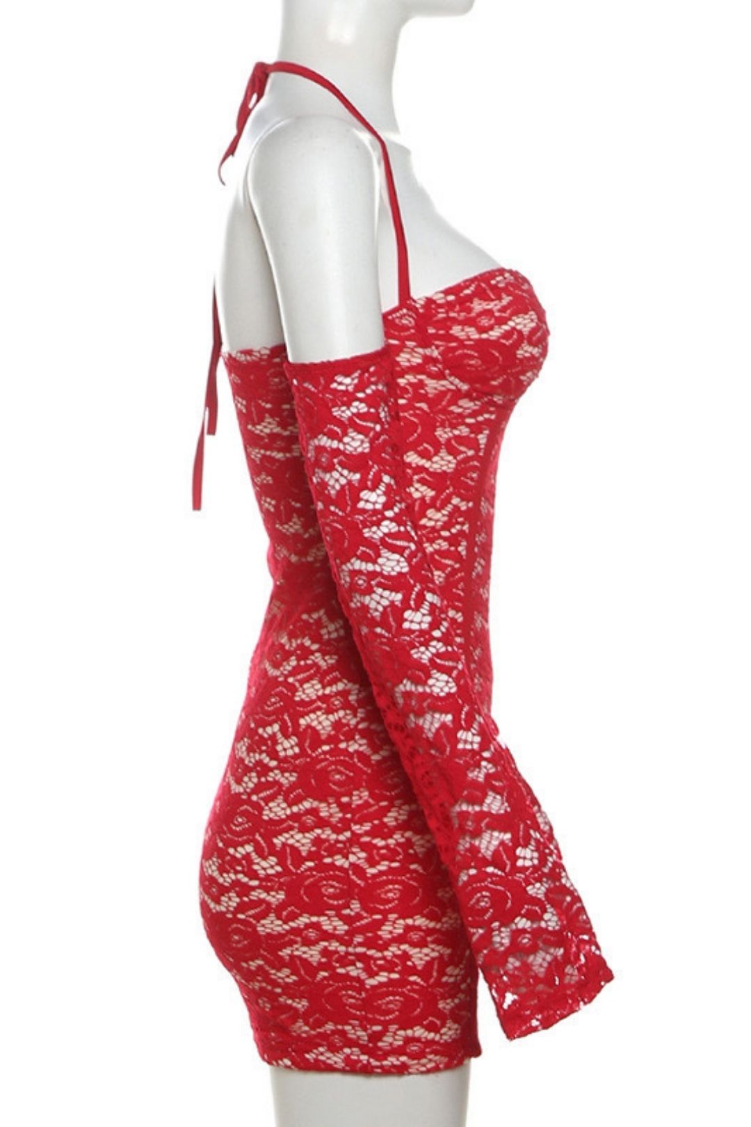 Sexy Halterneck See-through High-waisted Slim-fitting Hip Dress