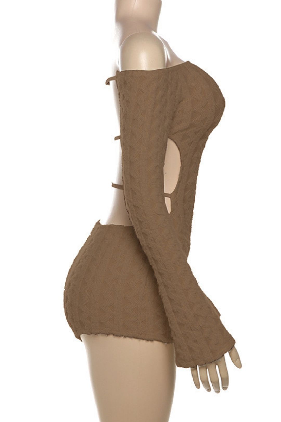 Sexy Off-shoulder Long-sleeved High-waisted Slim-fit Hip-covering Jumpsuit