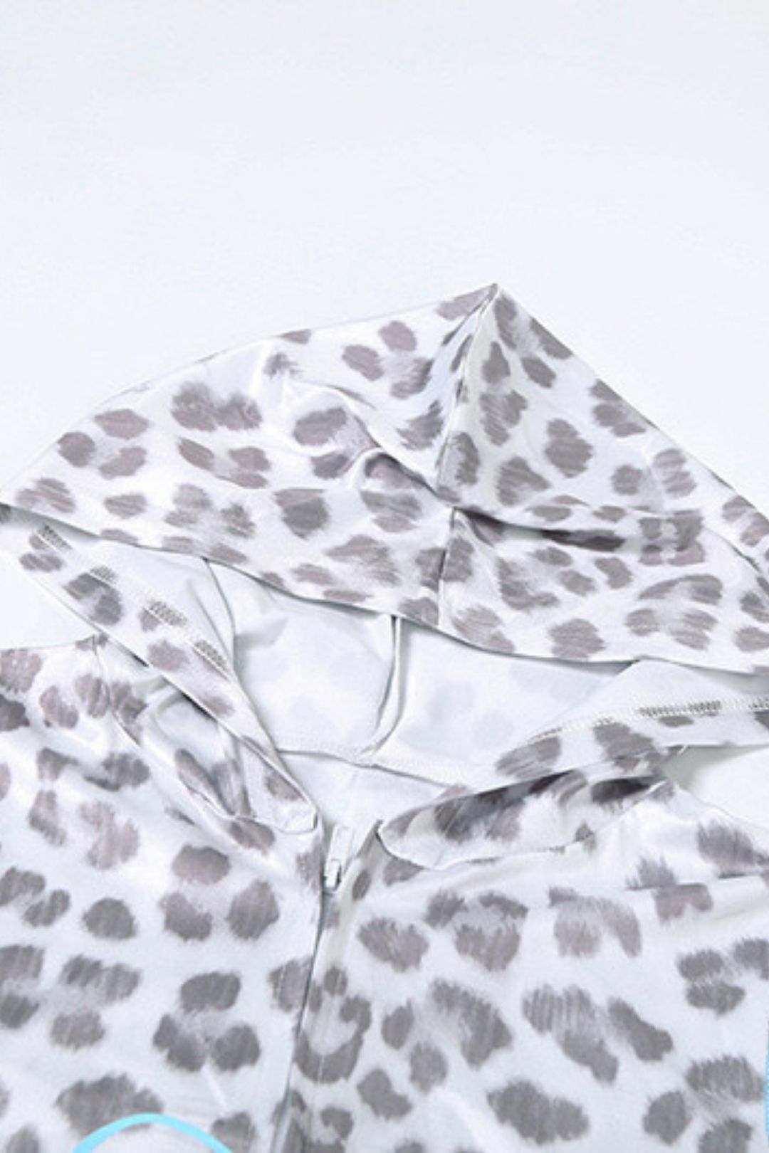 Printed Hooded Cardigan Top Leopard Print High Waist Tight Trousers Suit