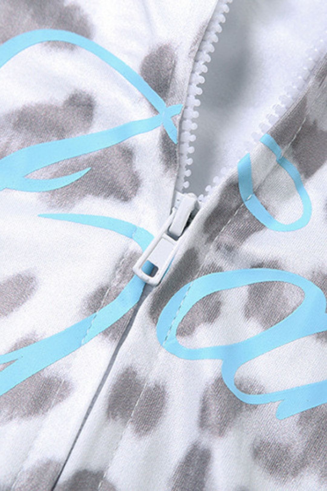 Printed Hooded Cardigan Top Leopard Print High Waist Tight Trousers Suit