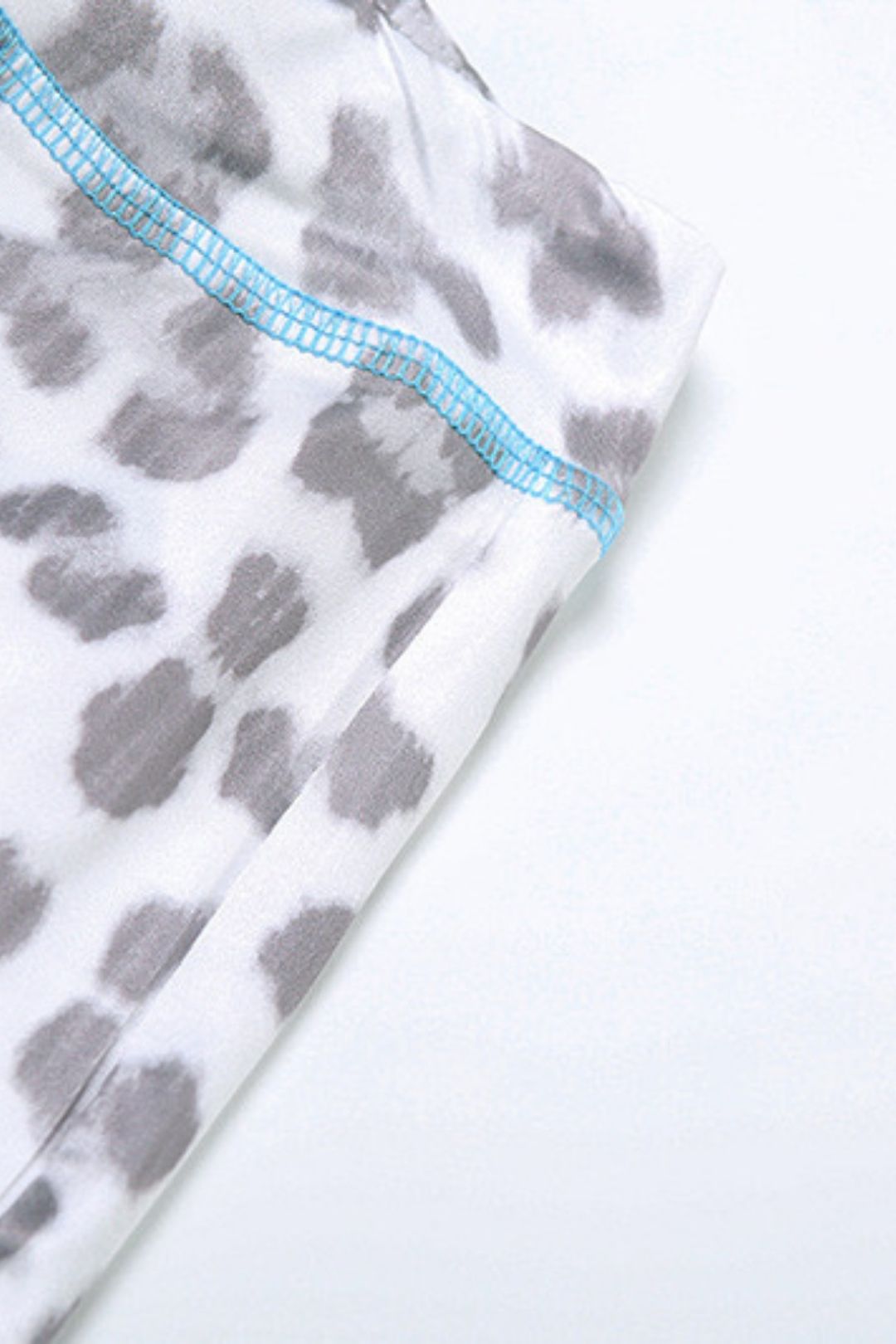 Printed Hooded Cardigan Top Leopard Print High Waist Tight Trousers Suit