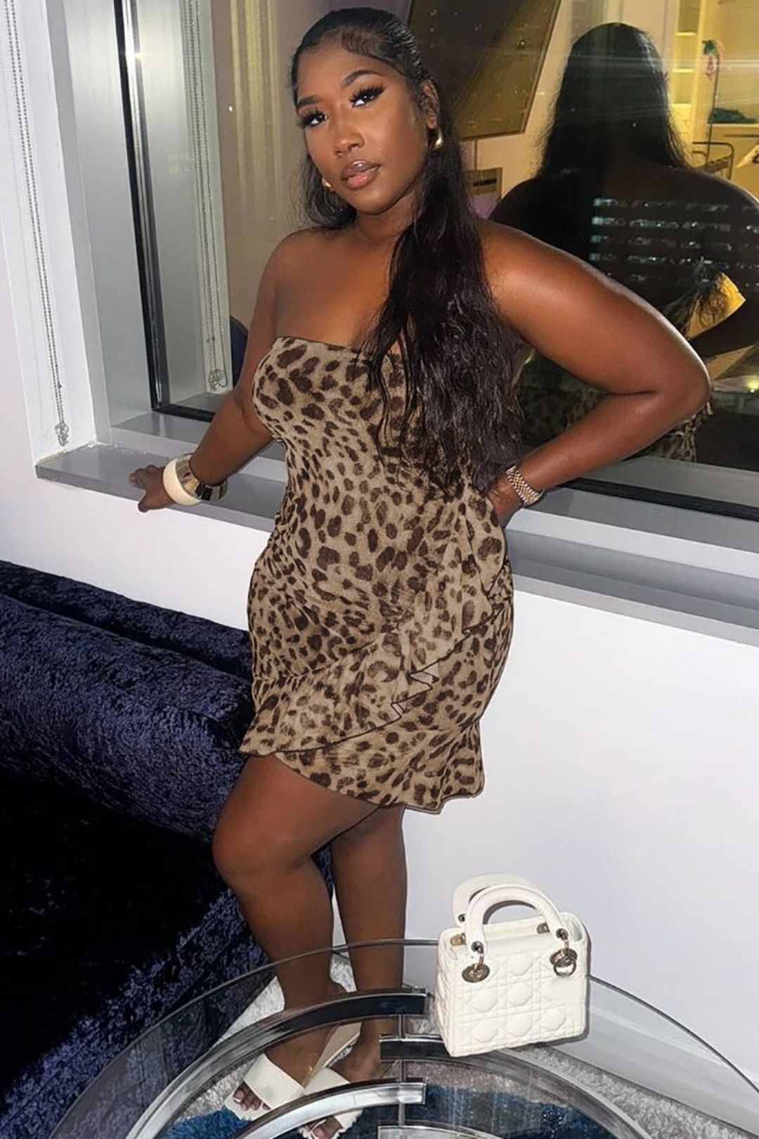 Sexy Hot Girl Printed Tube Top Ruffle