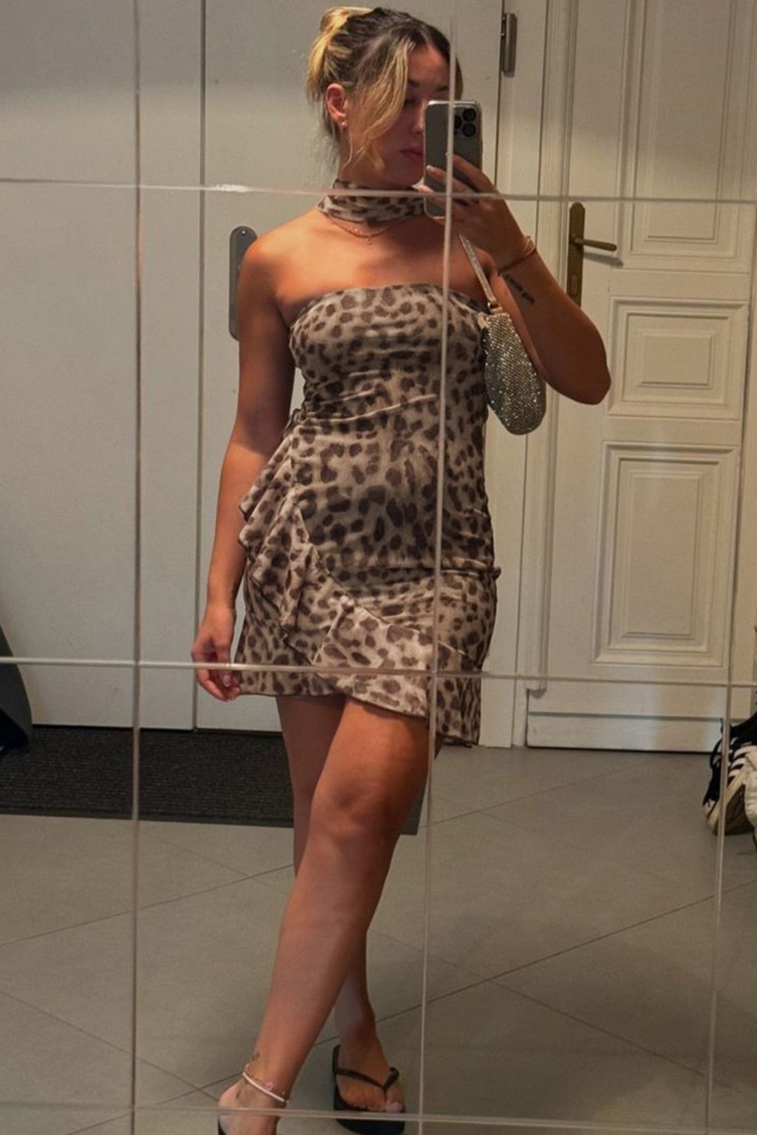 Sexy Hot Girl Printed Tube Top Ruffle