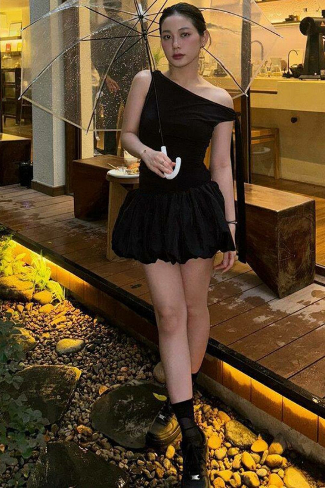 Lace-up Jumpsuit Slim Pleated Skirt Sui