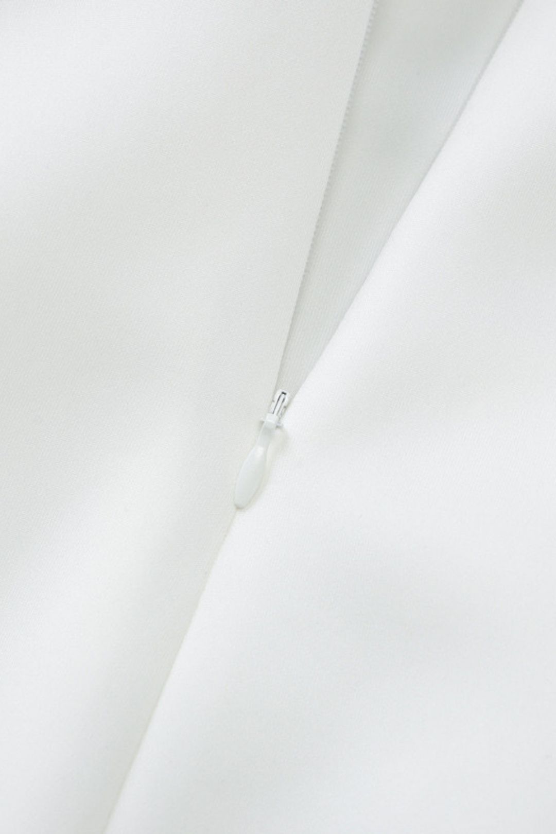 V-neck Back Zipper Solid Color Long-sleeved Dress