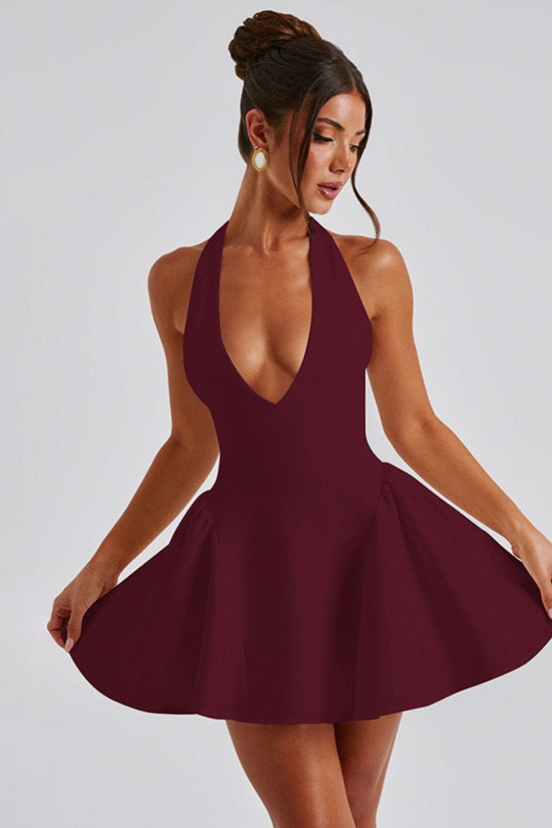 Solid Color Sleeveless Waist Slimming Dress