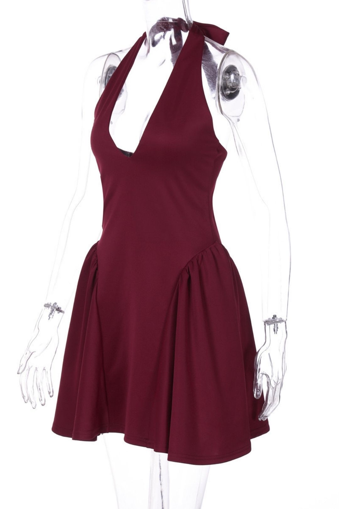 Solid Color Sleeveless Waist Slimming Dress