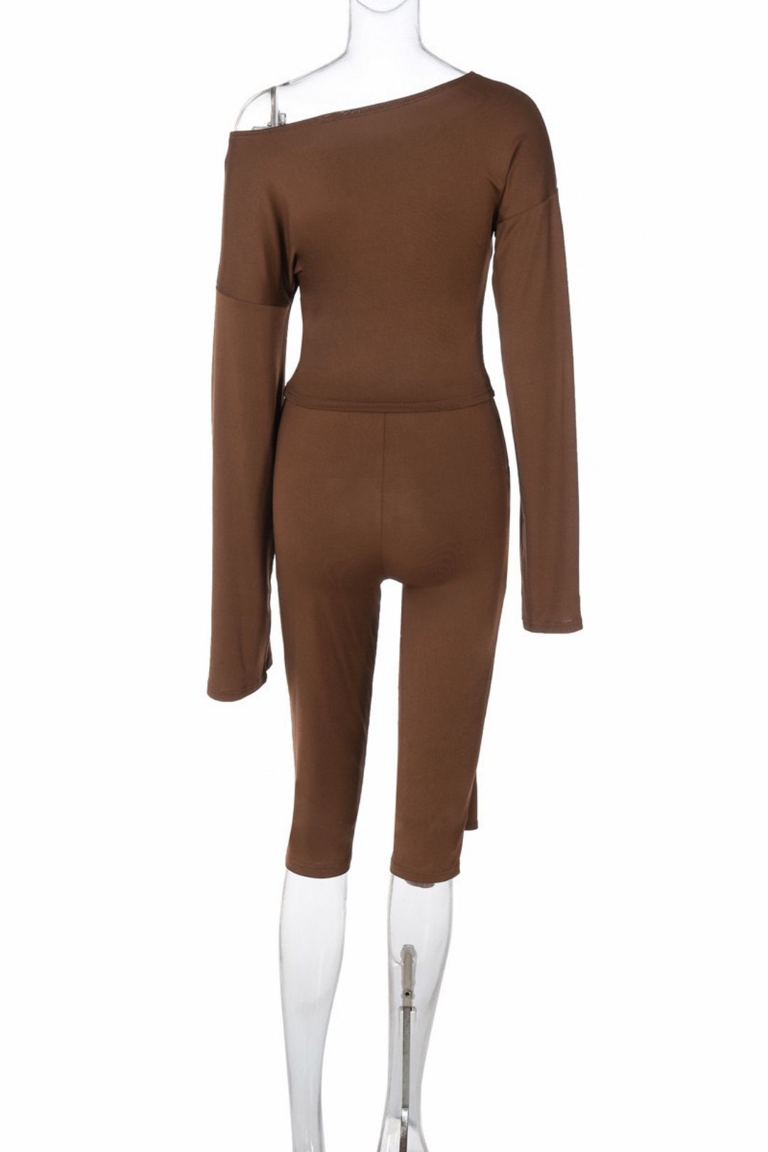 Long-sleeved Tops Slim-fitting Lace-up Three-quarter Pants Suit