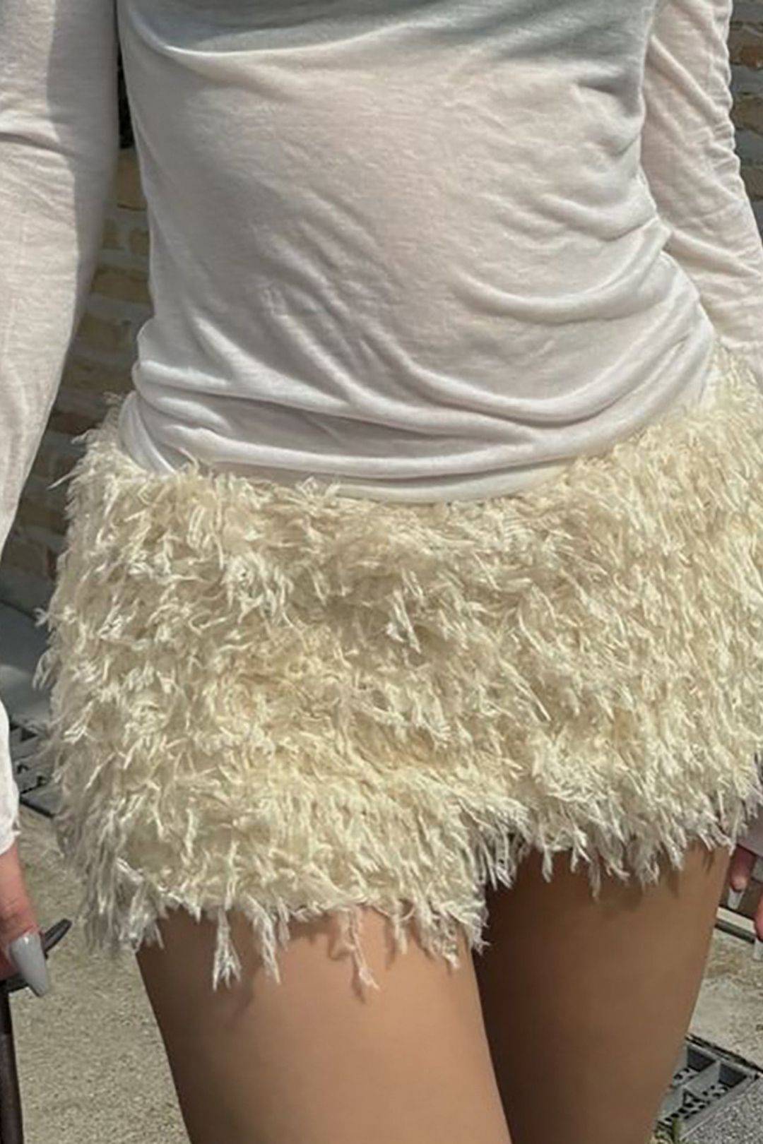 Plush Short Skirt Slim Fit Versatile Skirt