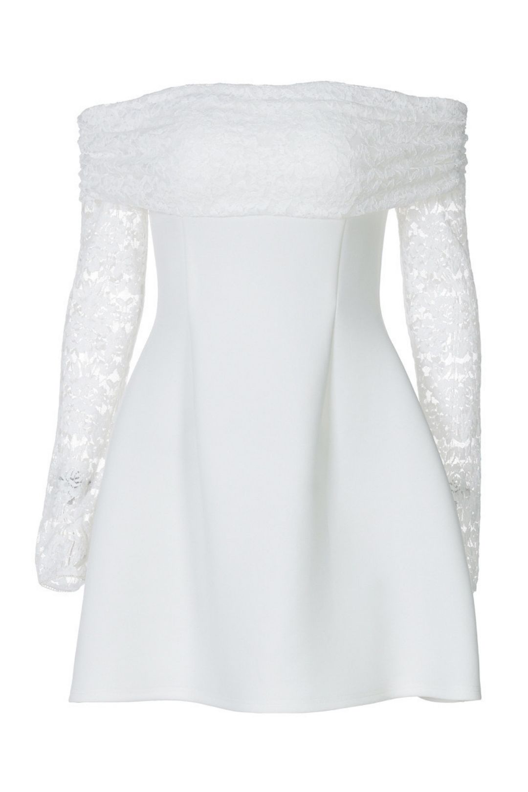 Sexy Slim One-shoulder Lace Stitching Long-sleeved Dress