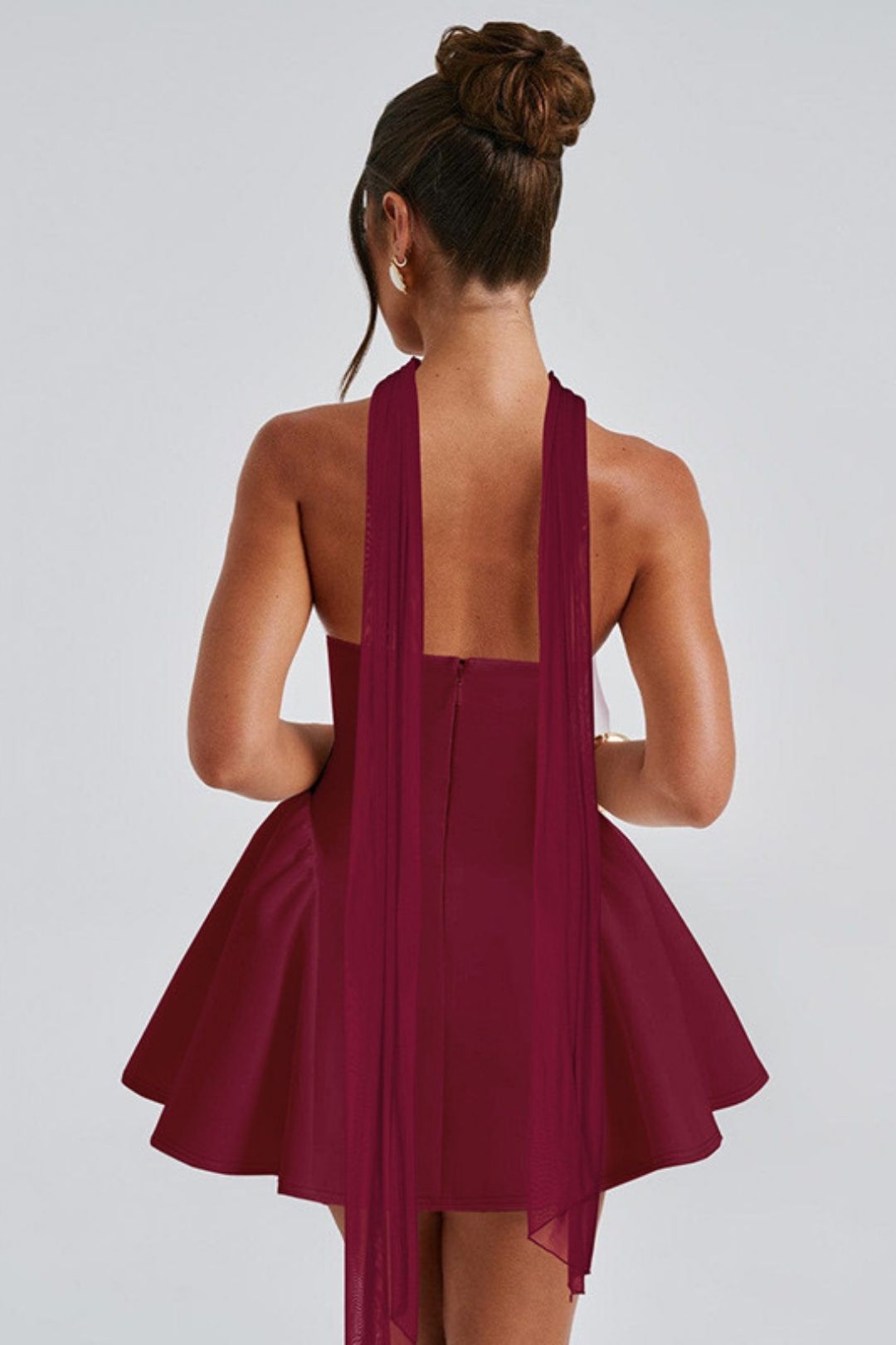 Sexy Back Zipper Tube Top Short Dress