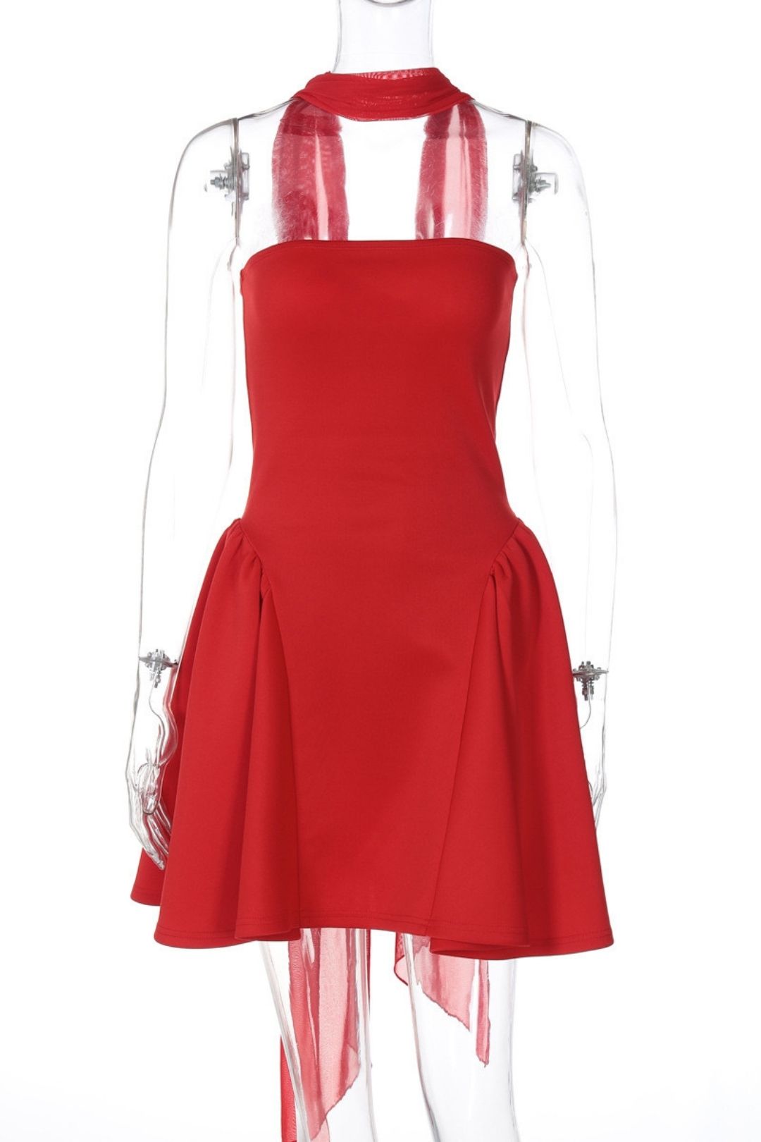 Sexy Back Zipper Tube Top Short Dress