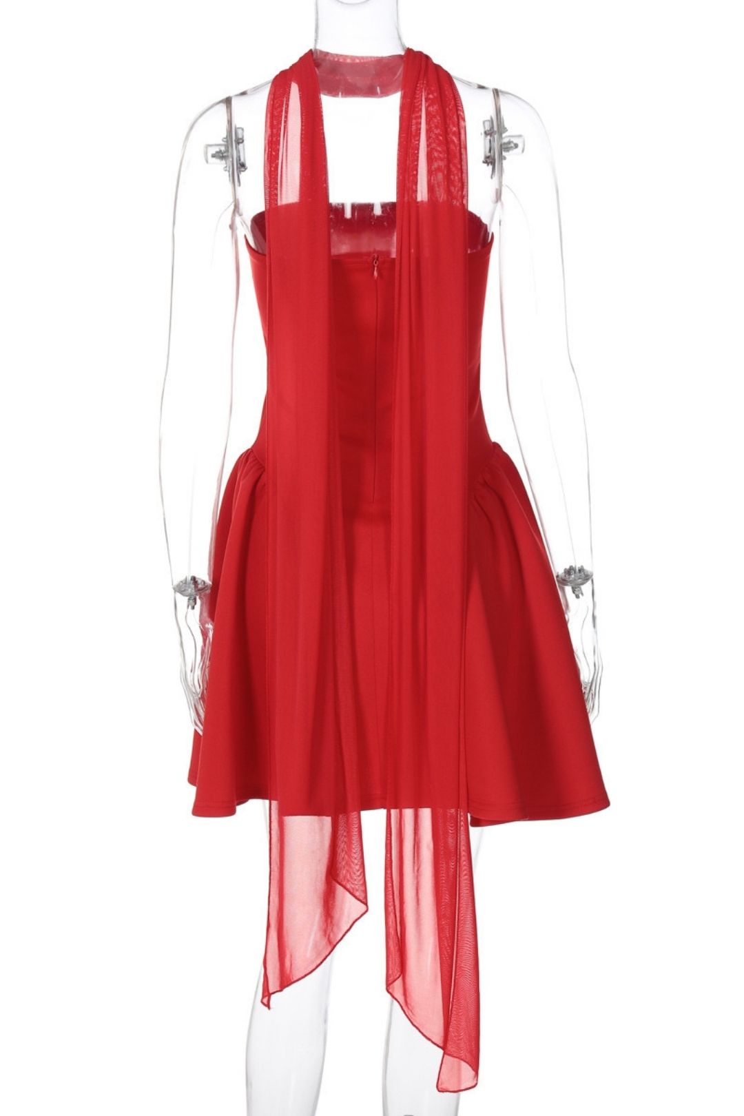 Sexy Back Zipper Tube Top Short Dress