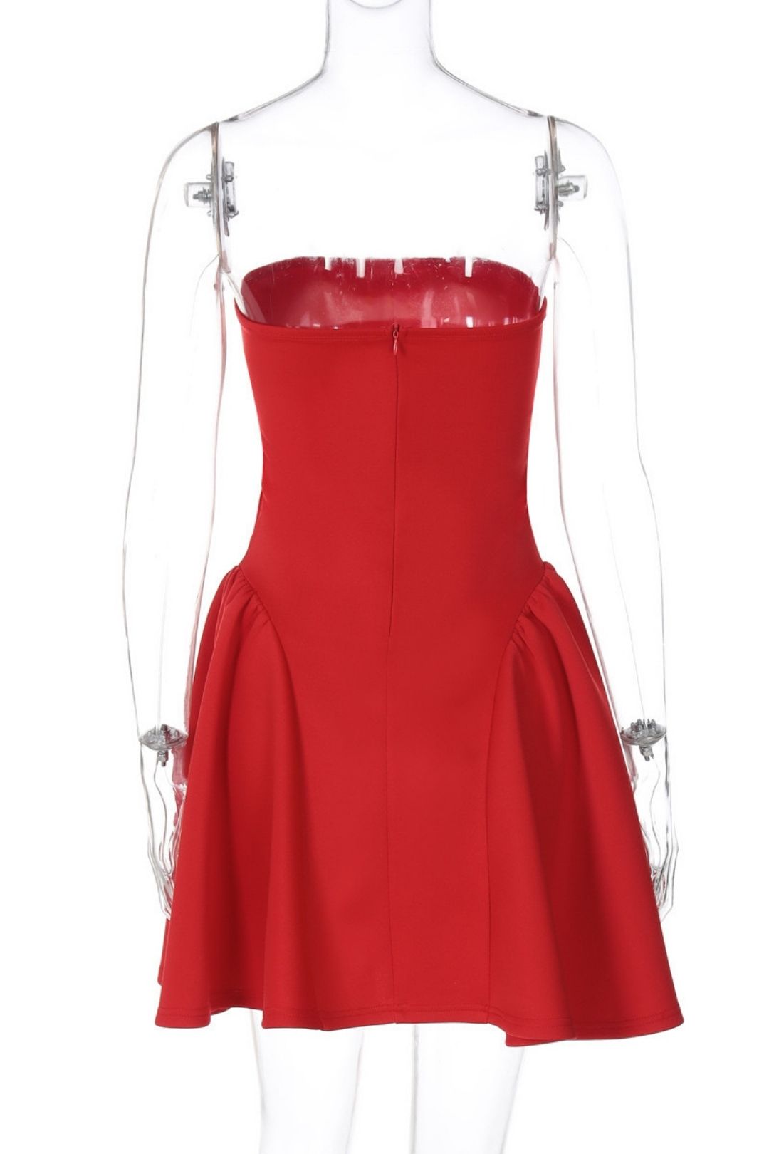 Sexy Back Zipper Tube Top Short Dress