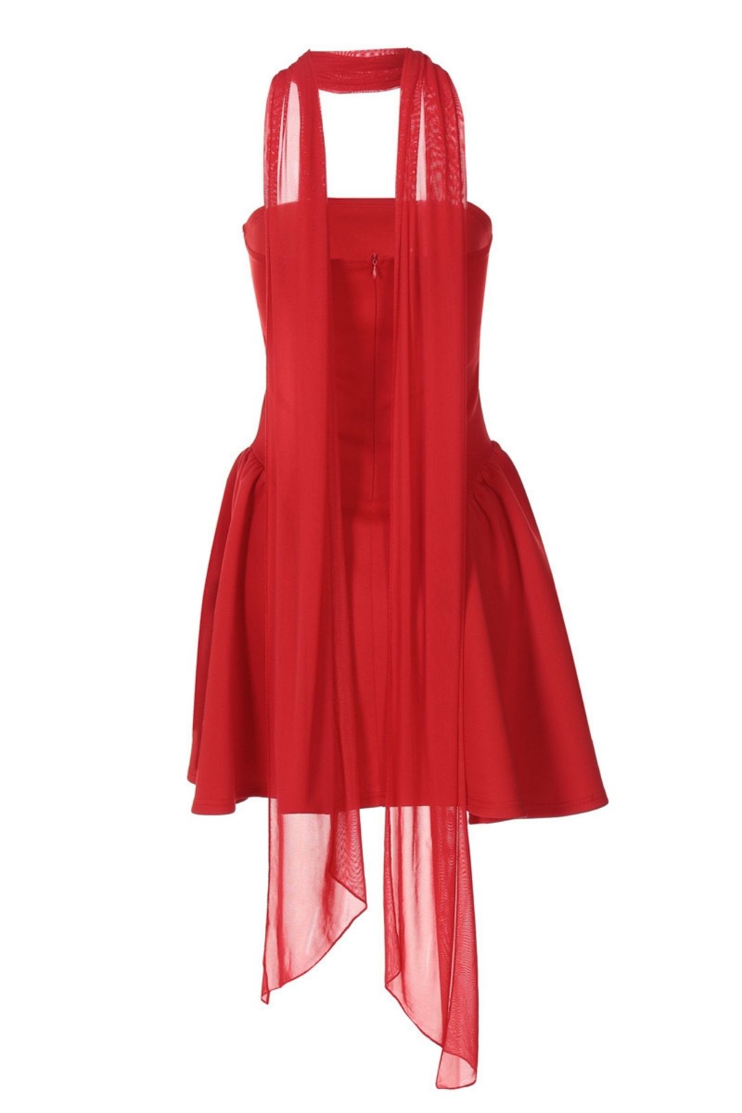 Sexy Back Zipper Tube Top Short Dress