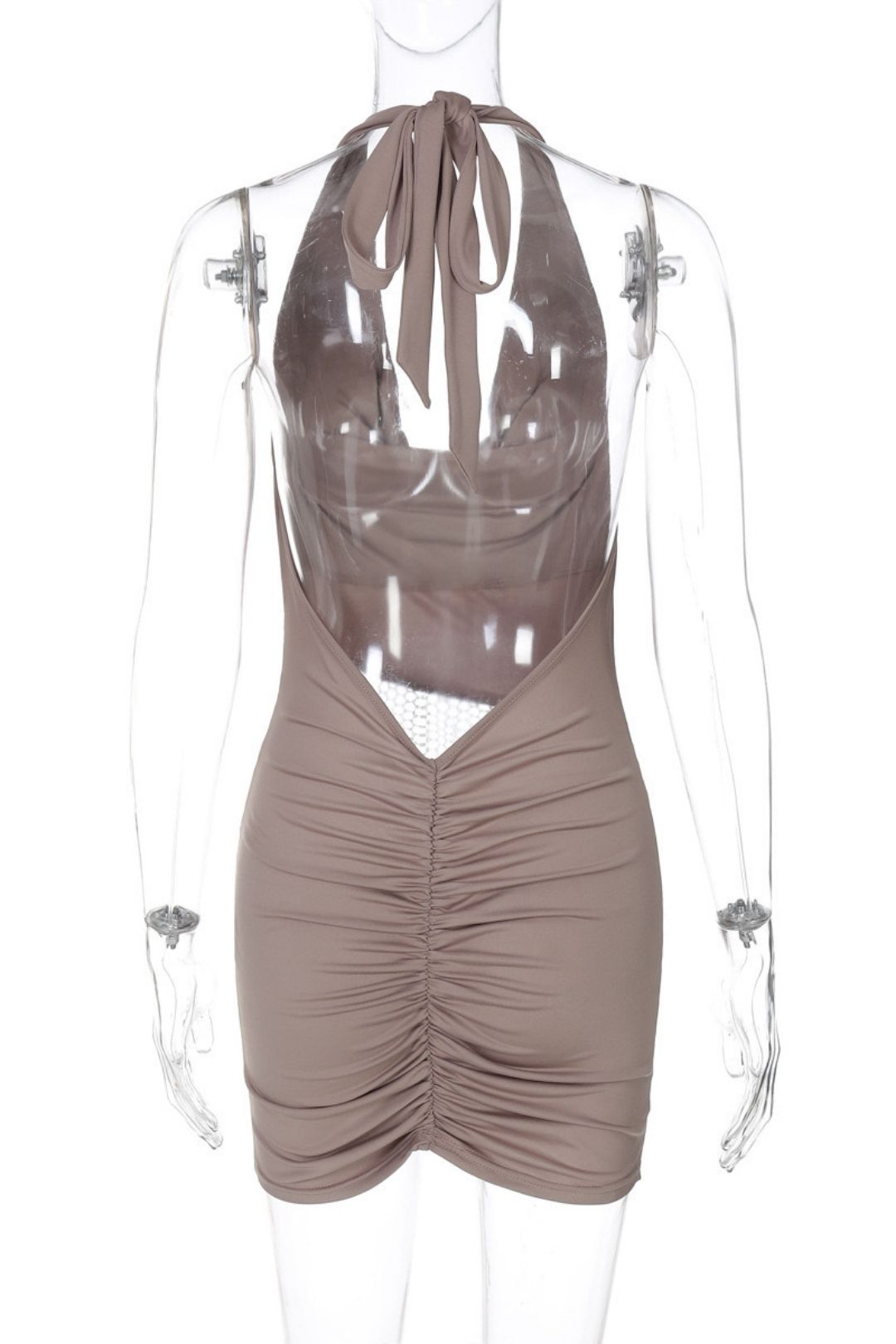 Sexy Hot Girl Backless Hollow Splicing Halterneck Dress