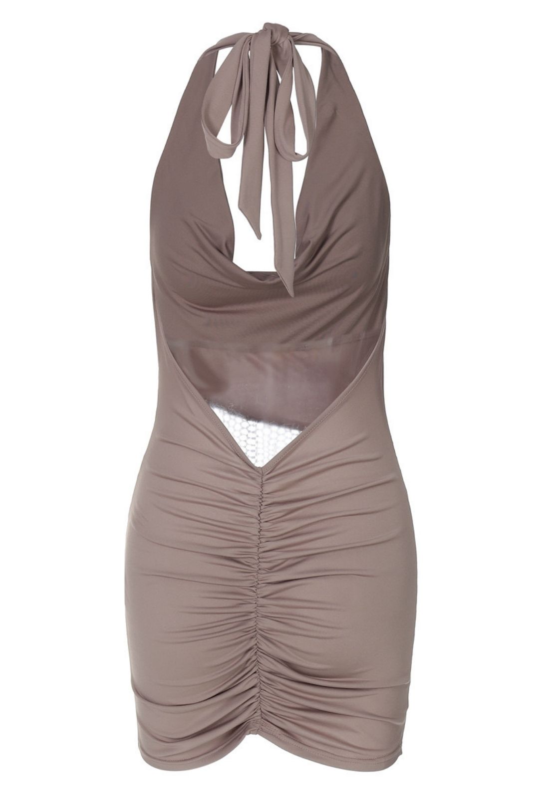 Sexy Hot Girl Backless Hollow Splicing Halterneck Dress