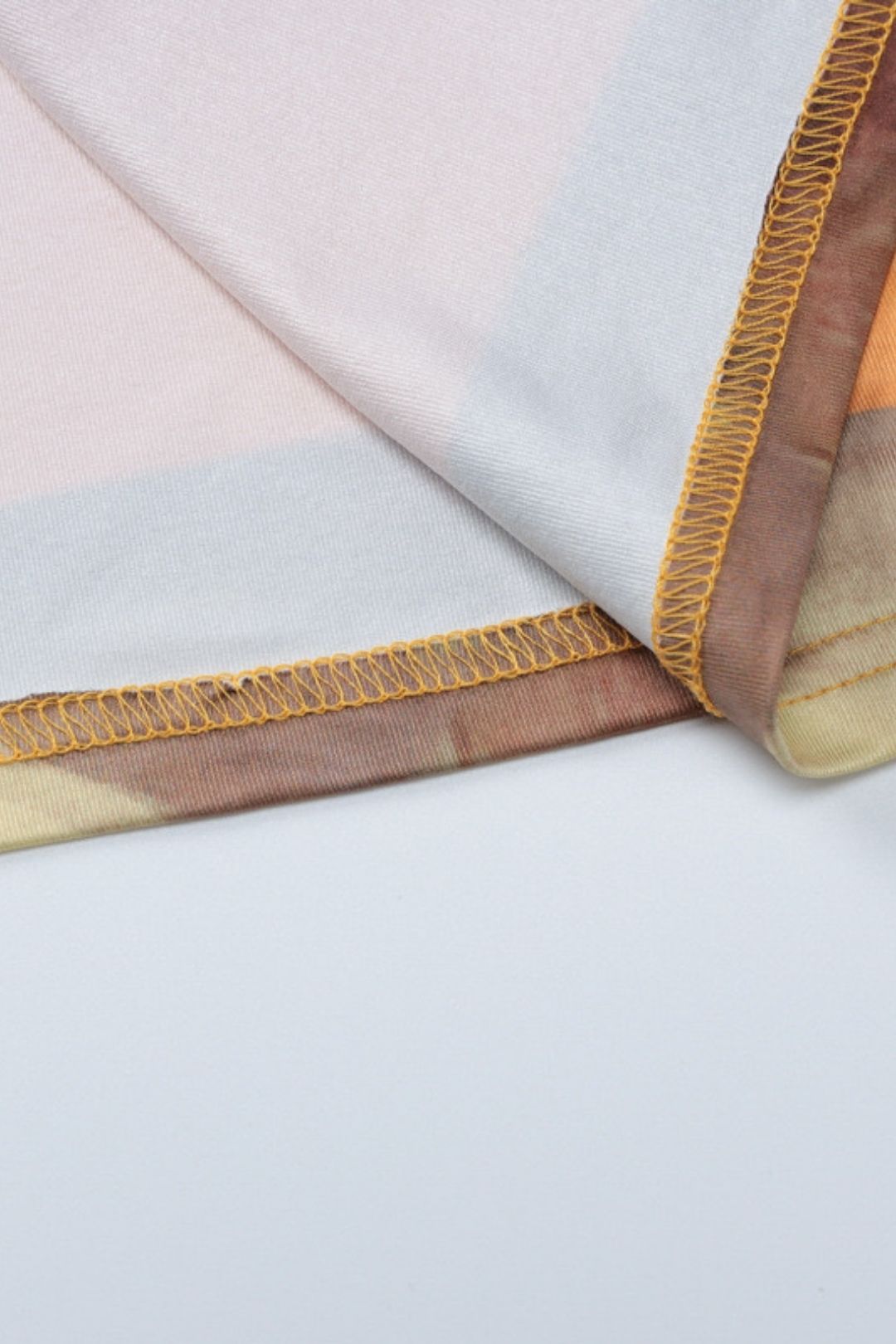 Printed Mid-waist Hollow Slim Slit Long Sleeve Dress