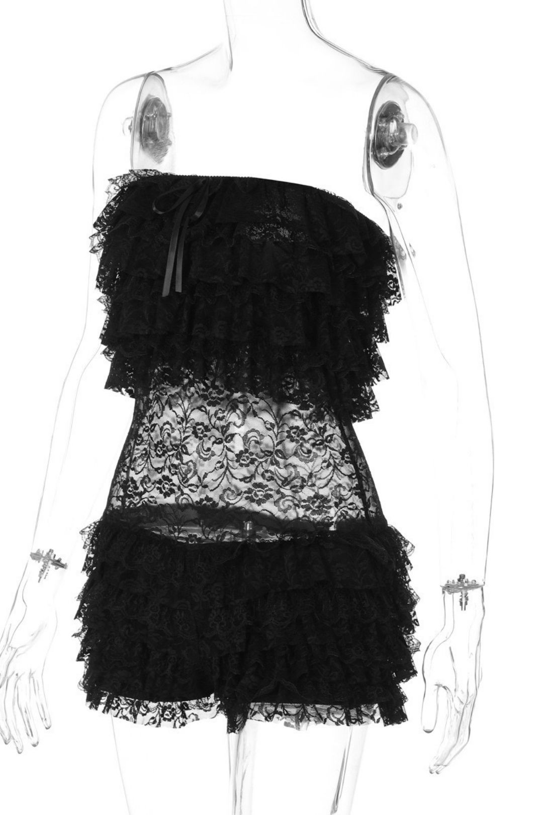 Sexy Mesh Lace Tube Top Jumpsuit