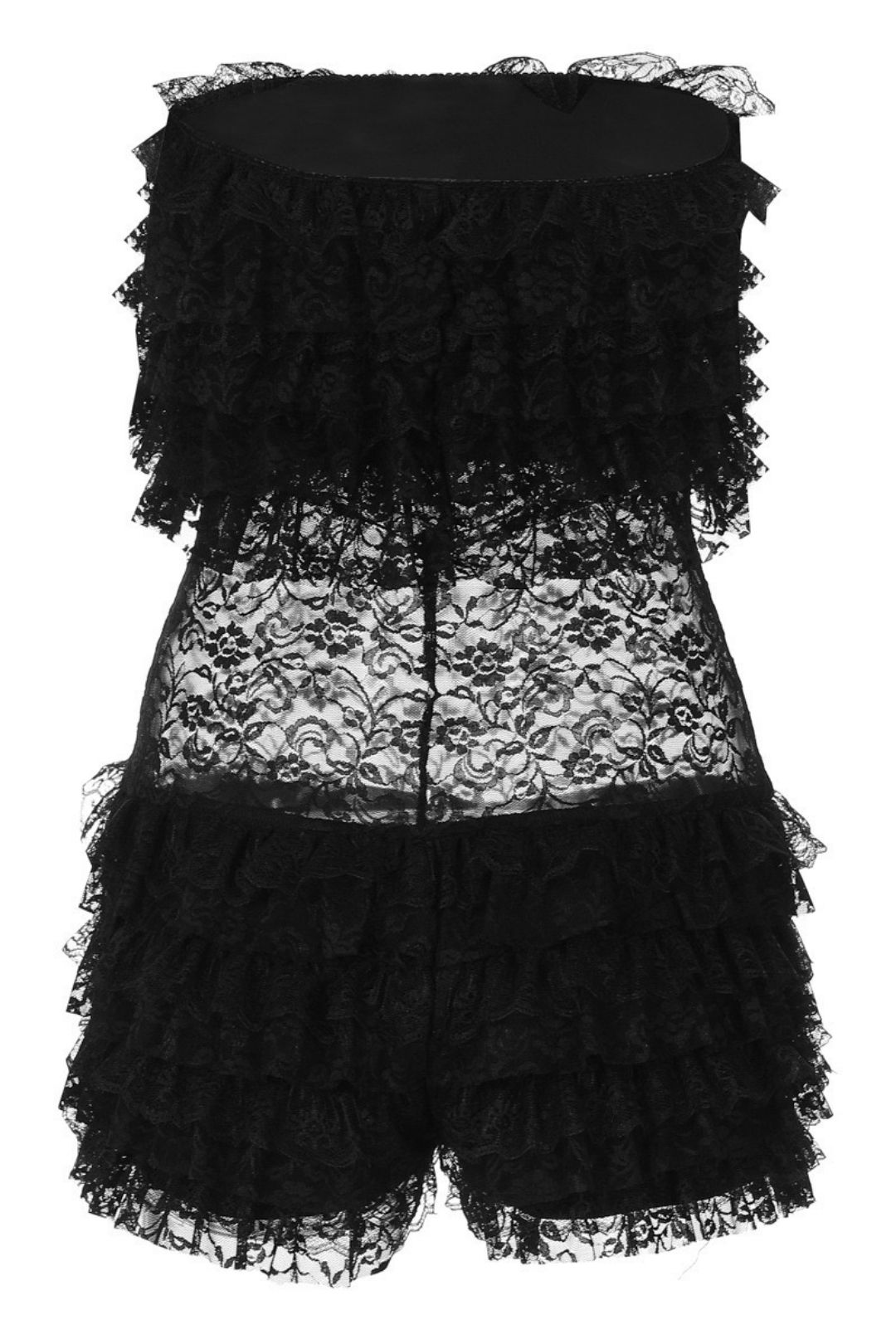 Sexy Mesh Lace Tube Top Jumpsuit