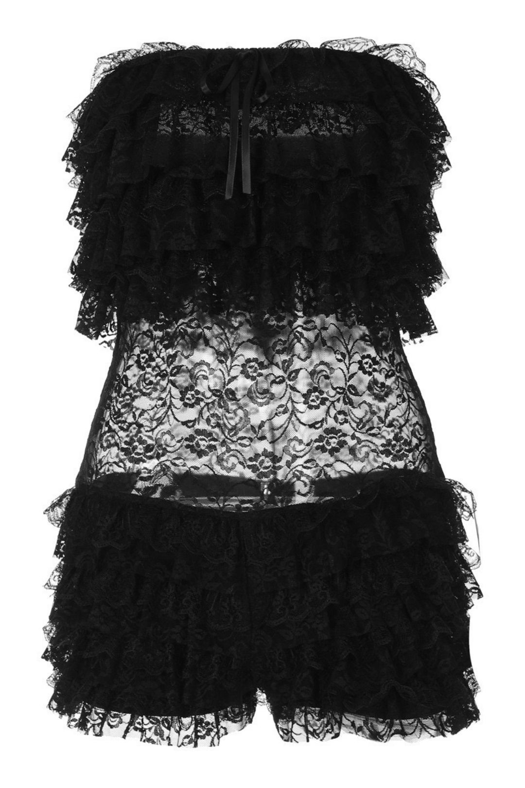 Sexy Mesh Lace Tube Top Jumpsuit