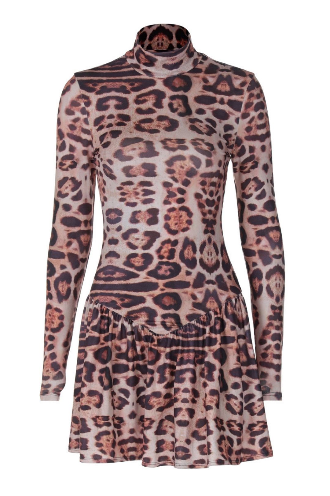 Slim Leopard Print Long-sleeved Dress