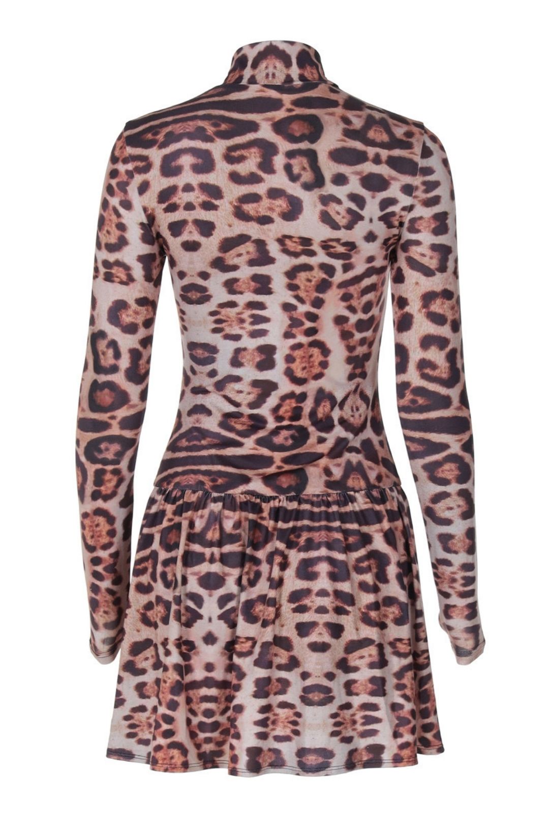 Slim Leopard Print Long-sleeved Dress