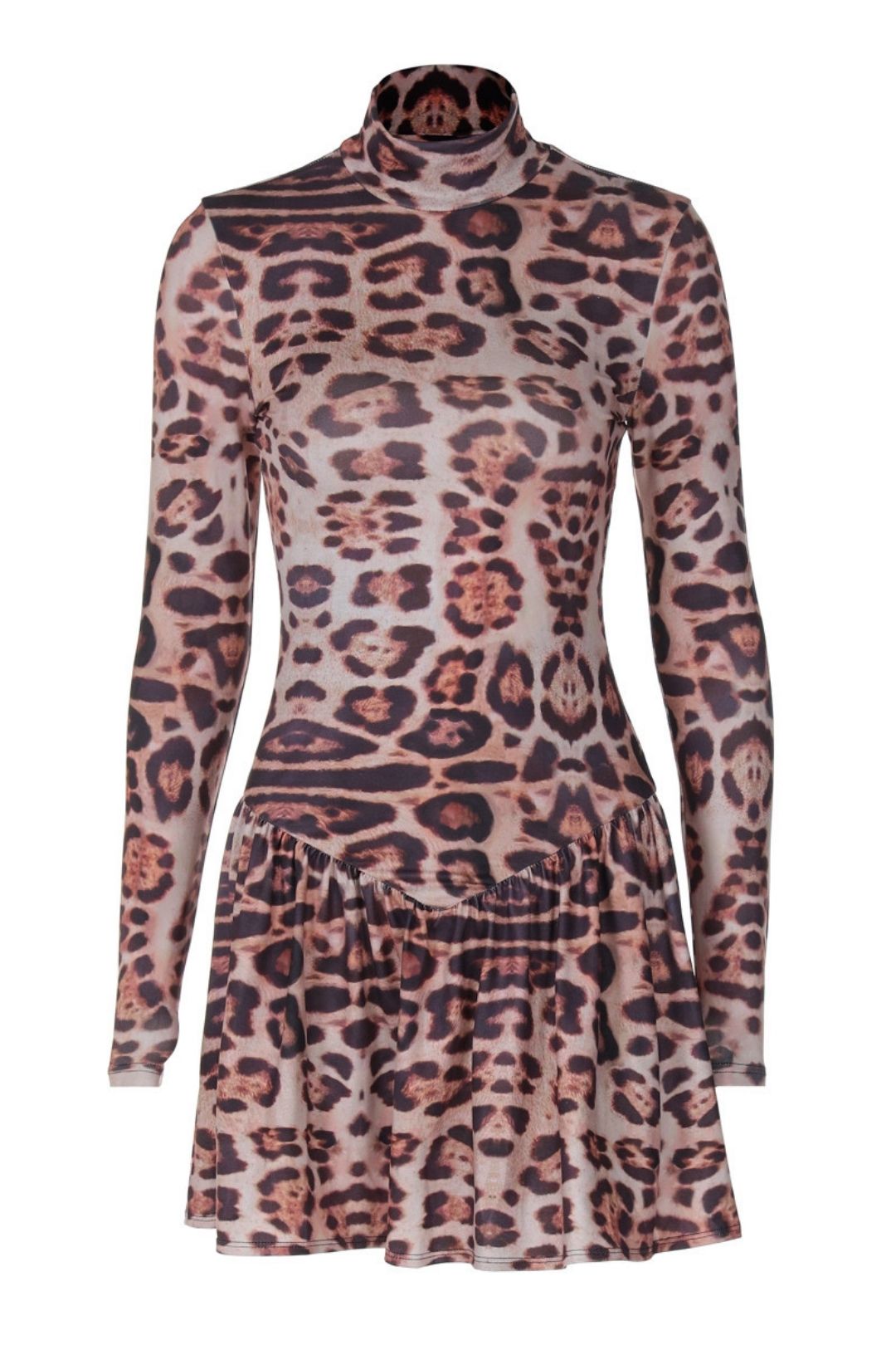 Slim Leopard Print Long-sleeved Dress