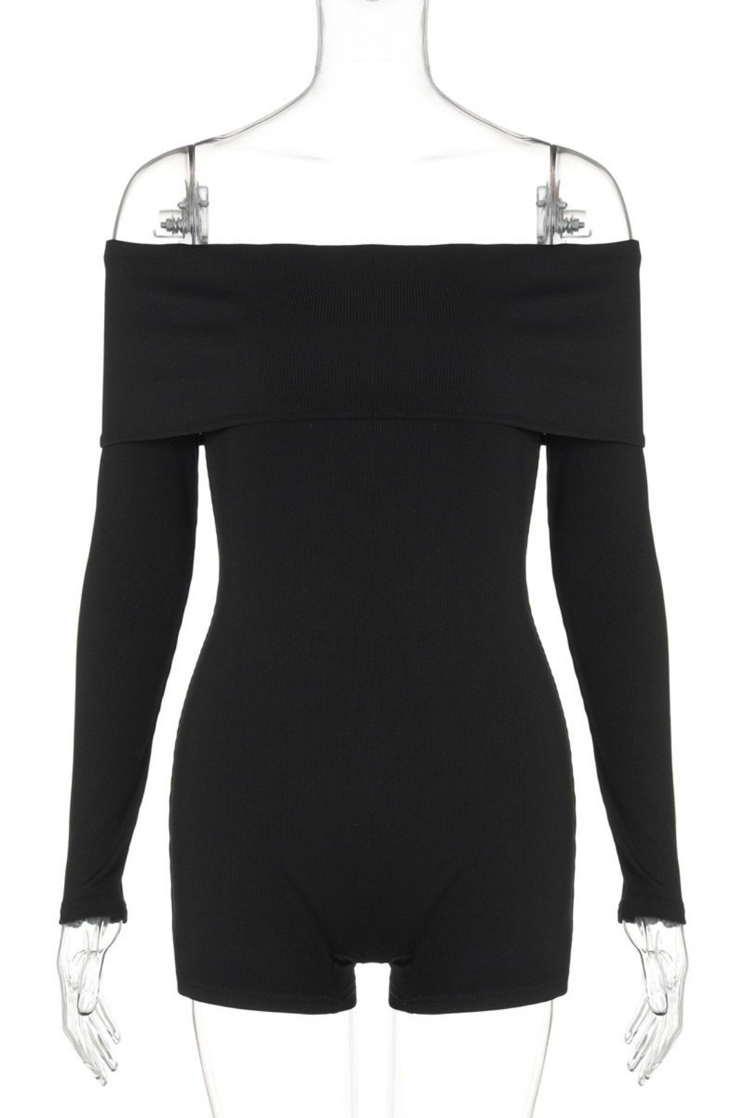 Sexy One-line Collar Off-shoulder Long-sleeved Knitted Casual Jumpsuit