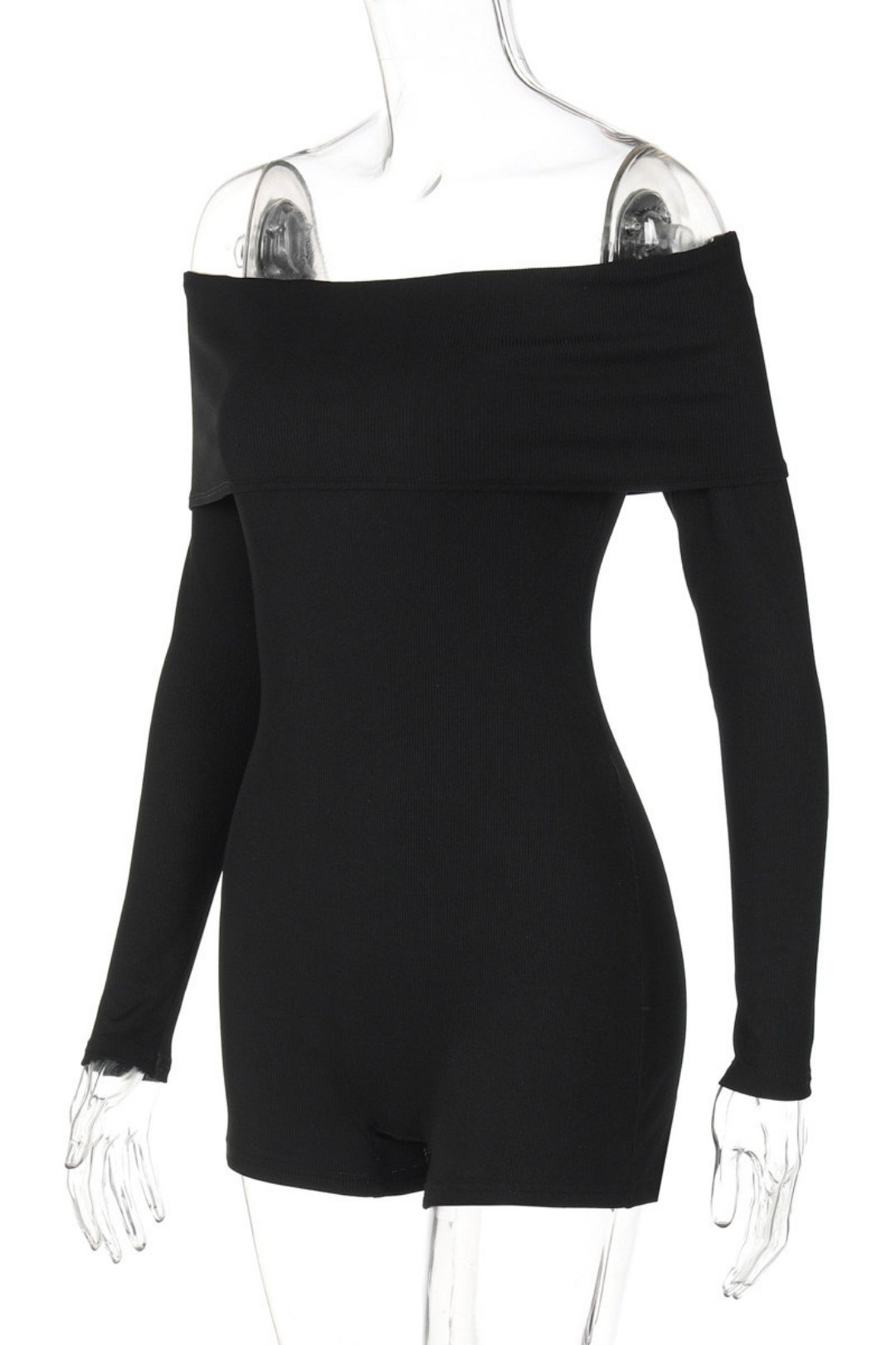 Sexy One-line Collar Off-shoulder Long-sleeved Knitted Casual Jumpsuit