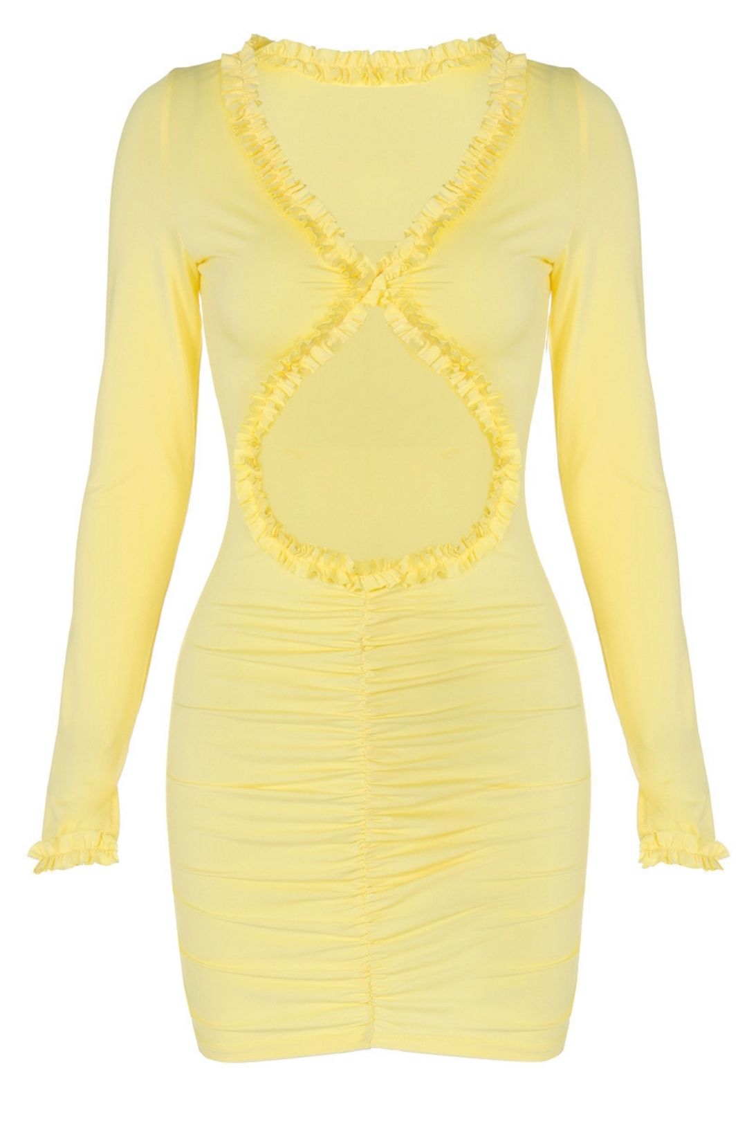 Solid Color Hollow Navel Exposed Lace Hip-covering Dress