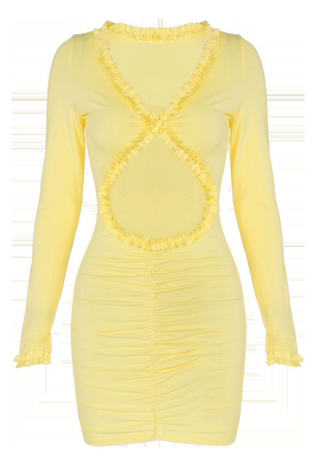 Solid Color Hollow Navel Exposed Lace Hip-covering Dress