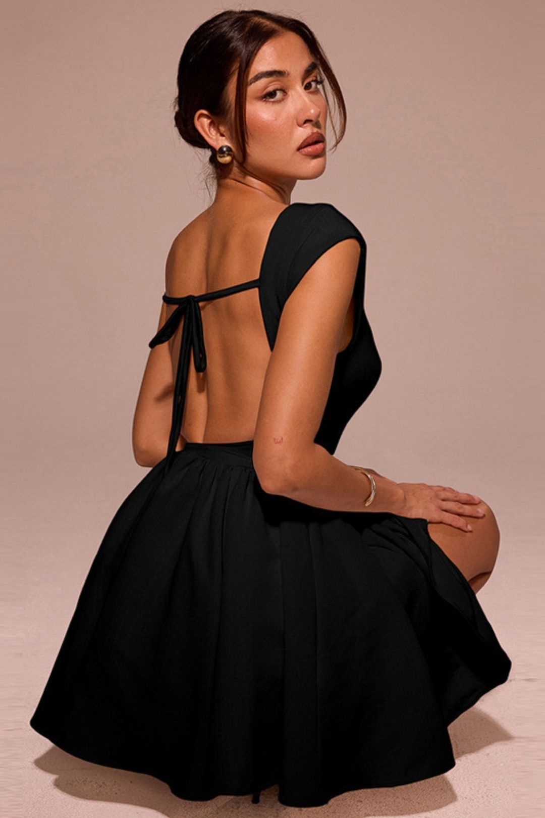 Sexy Big Backless Waist Tie Dress