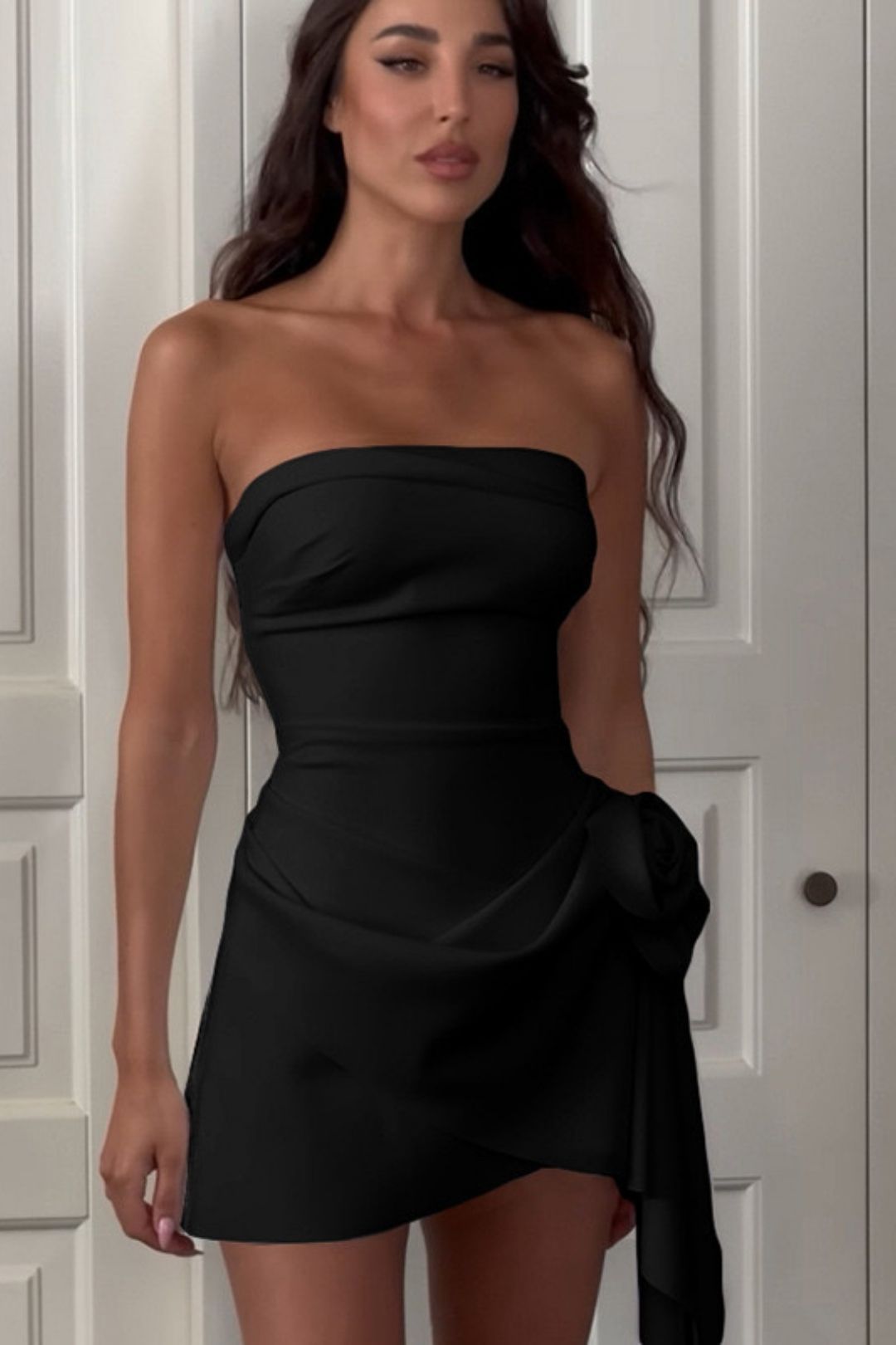 Solid Color Backless Tube Top Dress