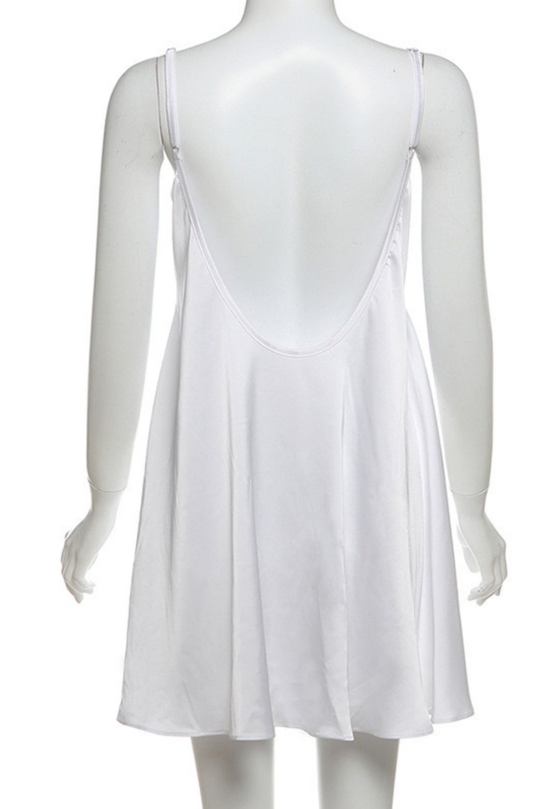 V-neck Backless Sexy Solid Color Suspender Dress