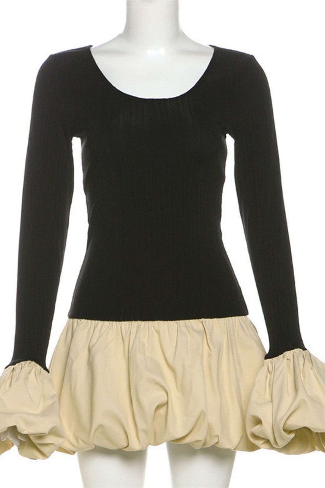 Slim-fitting Tutu Skirt Waist Slimming Long-sleeved Dress