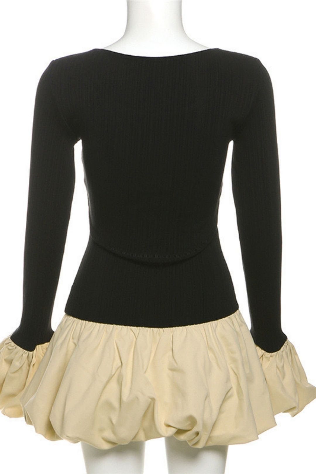 Slim-fitting Tutu Skirt Waist Slimming Long-sleeved Dress