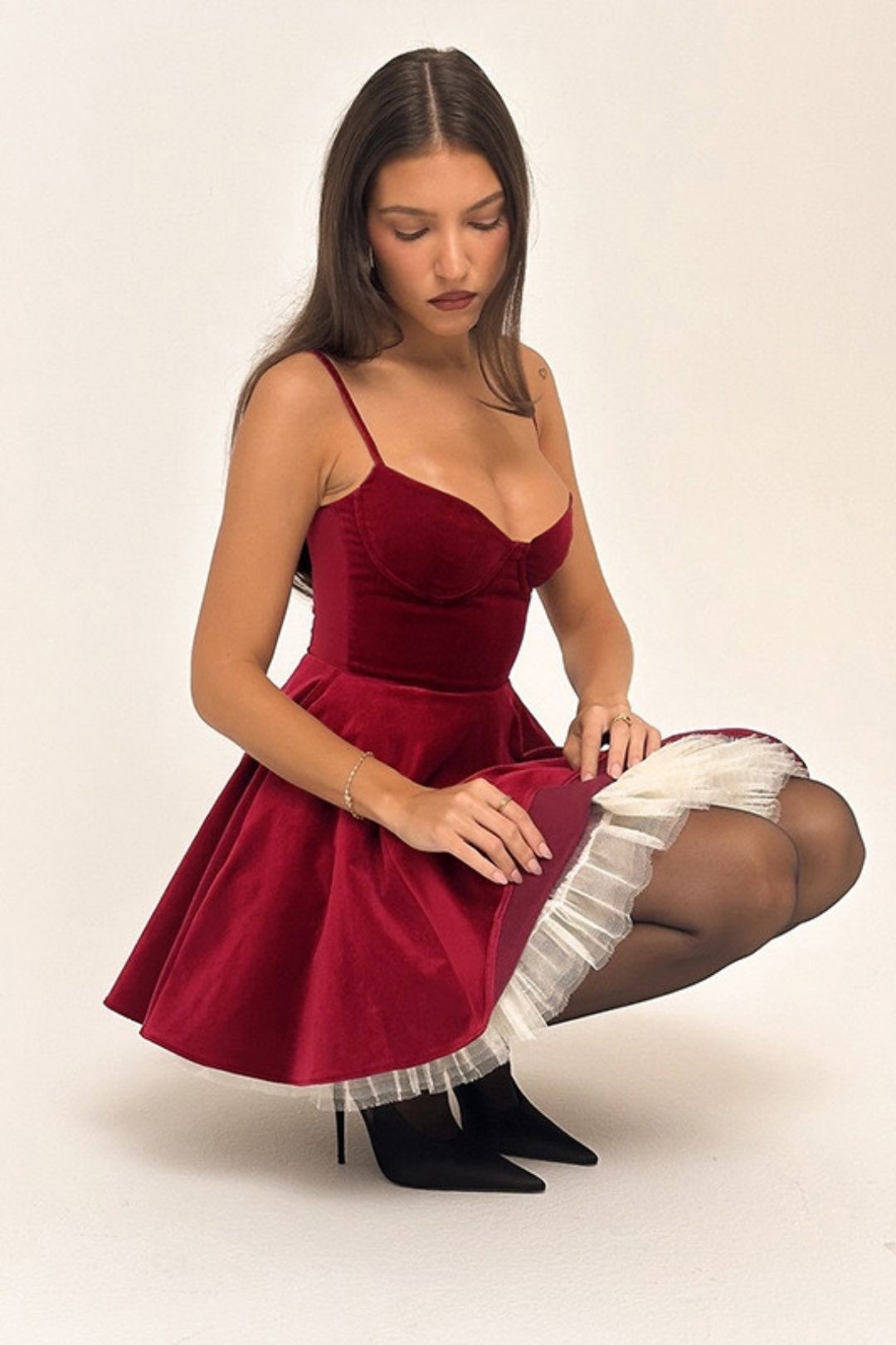 Sexy Backless Waist Slimming V-neck Suspender Dress