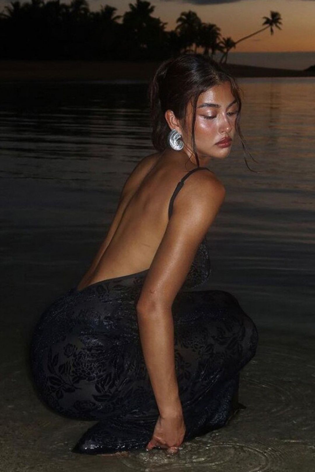 Sexy Big U-neck Backless Solid Color Slim Suspender Dress