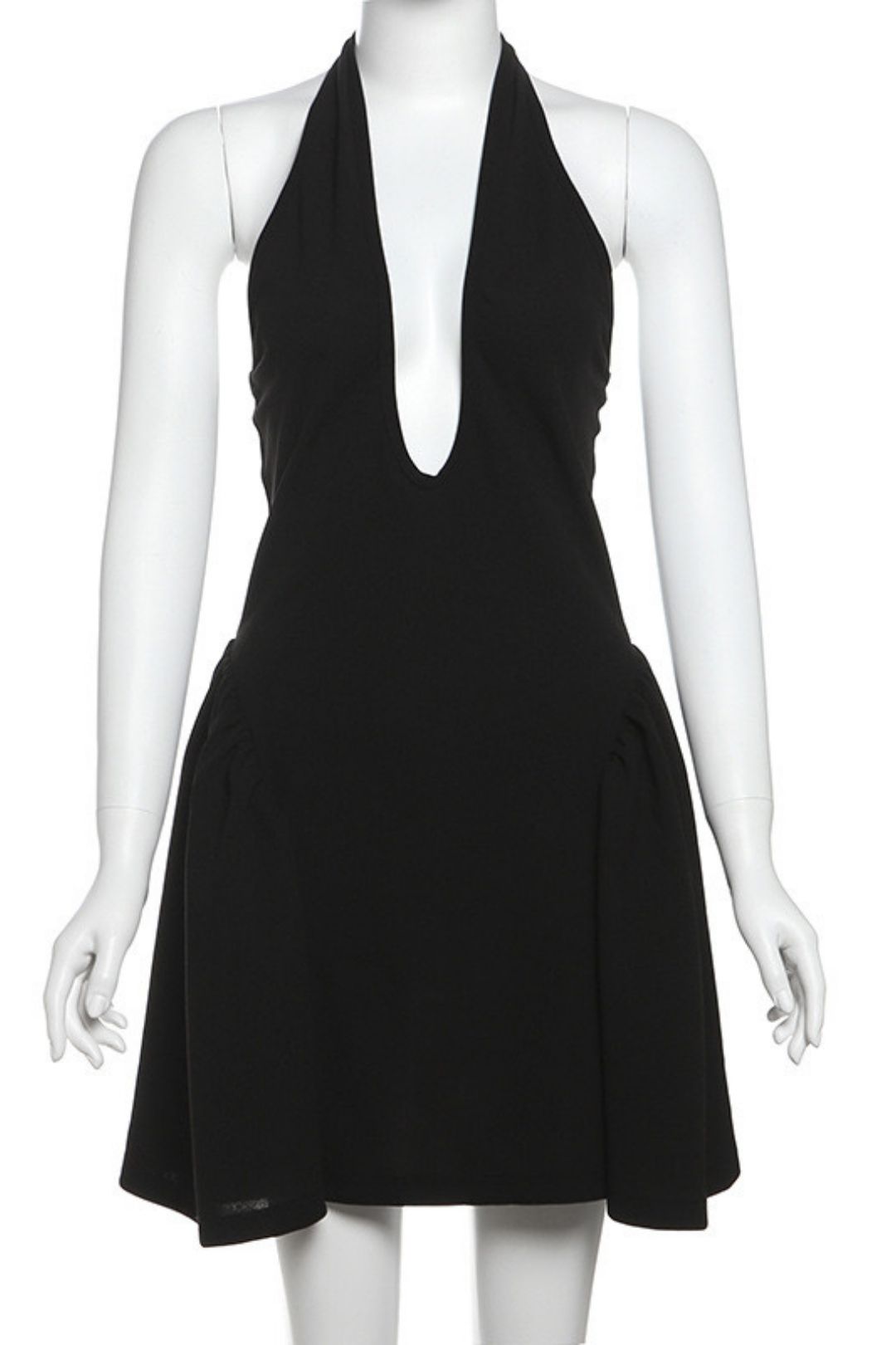 Sexy Deep V-neck Backless Halterneck Dress